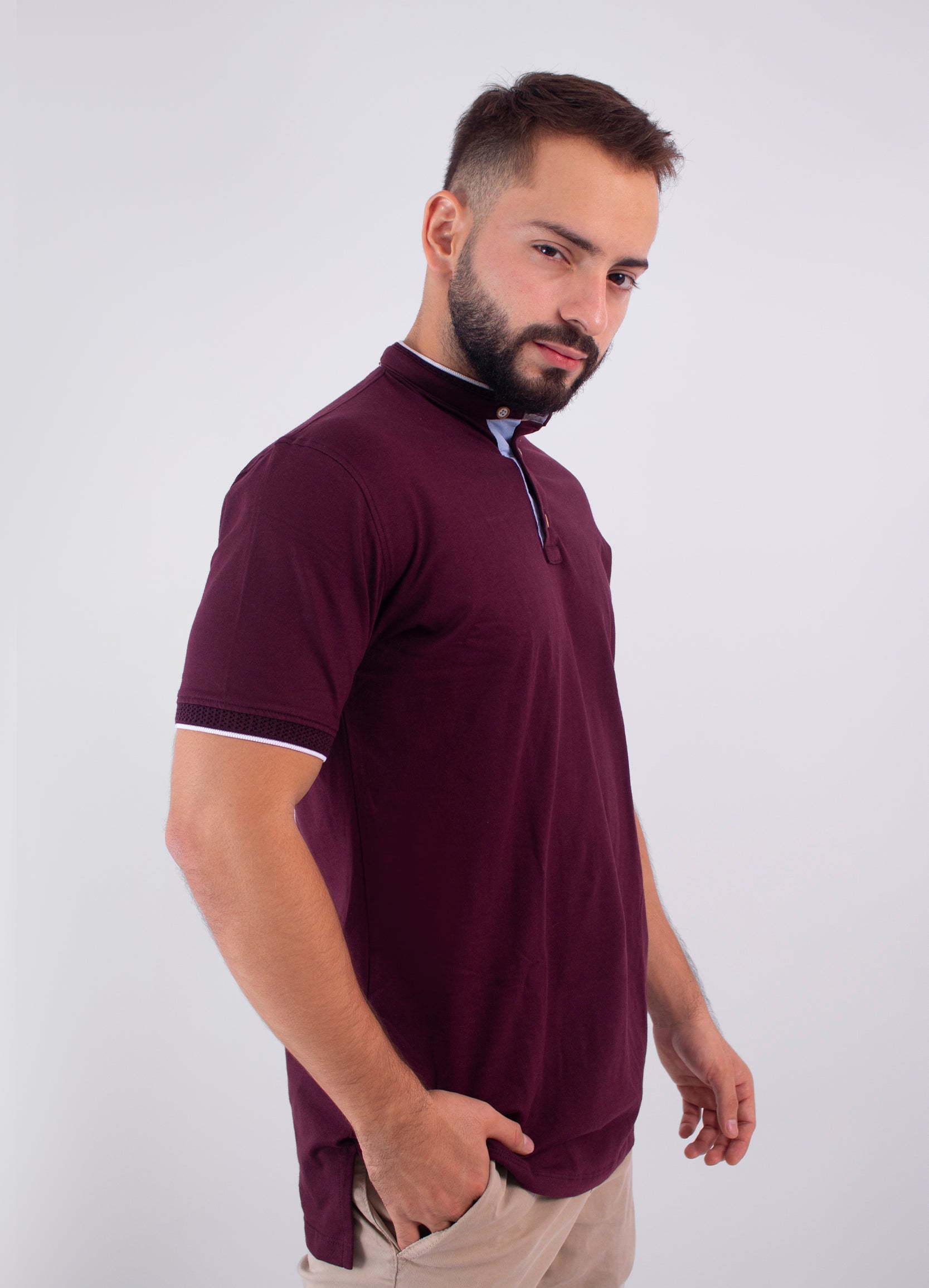 Polo hombre Básico uva