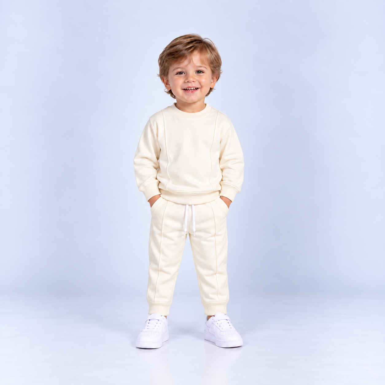 Conjunto baby sudadera crudo