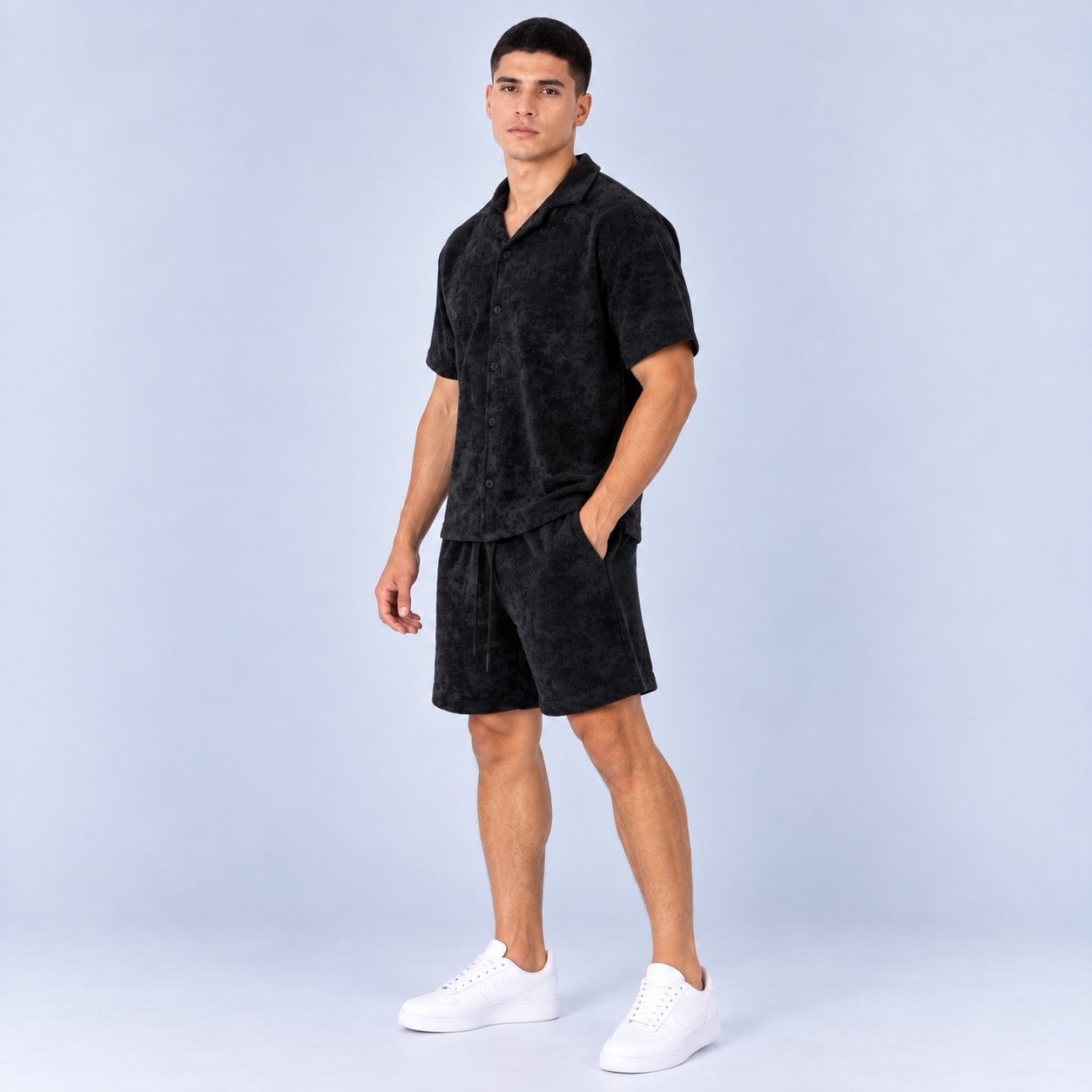 Conjunto hombre textura negro