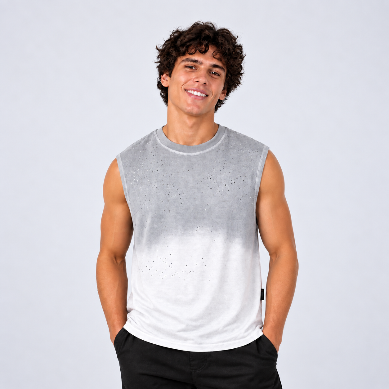 Camisilla hombre pedreria