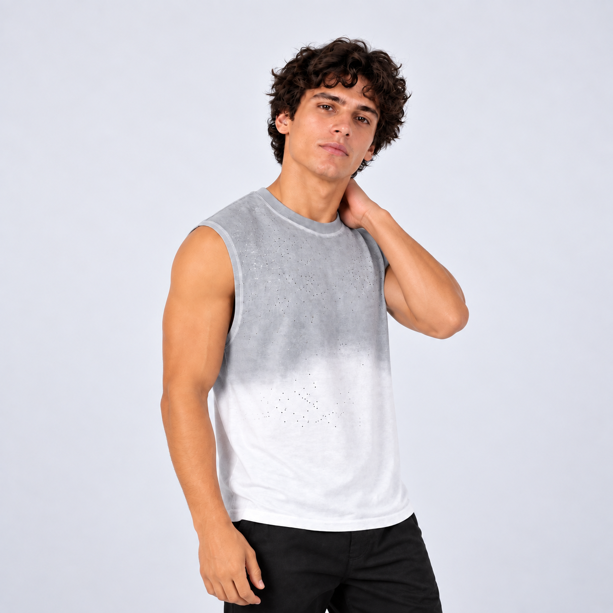 Camisilla hombre pedreria