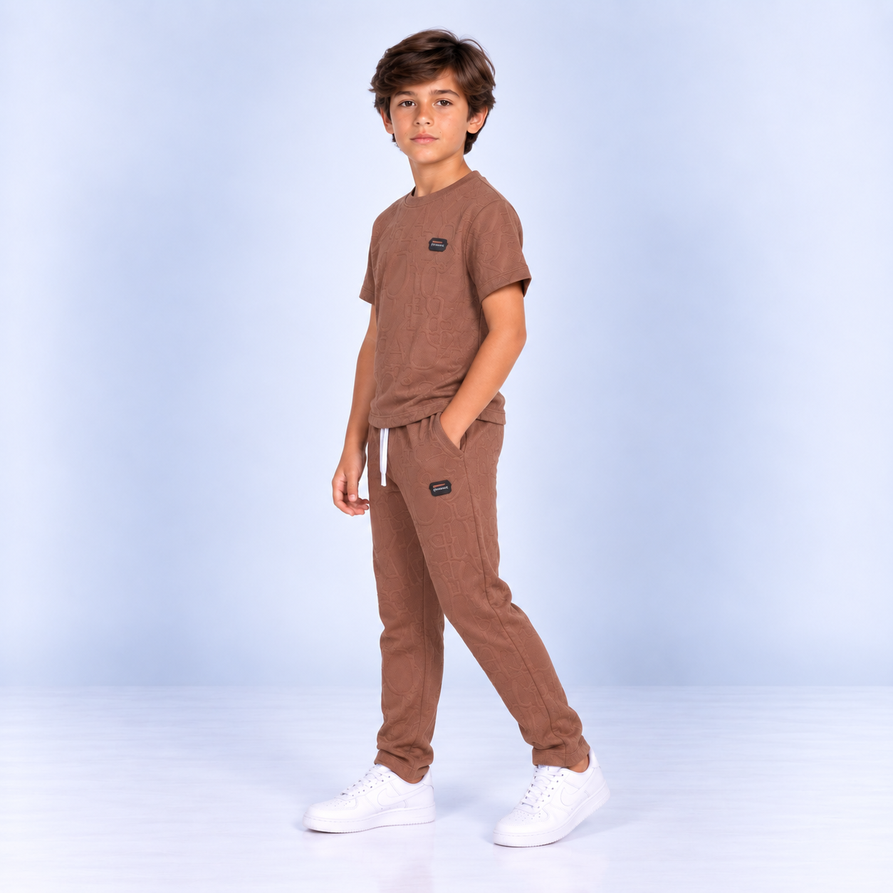 Conjunto niño Textura caoba
