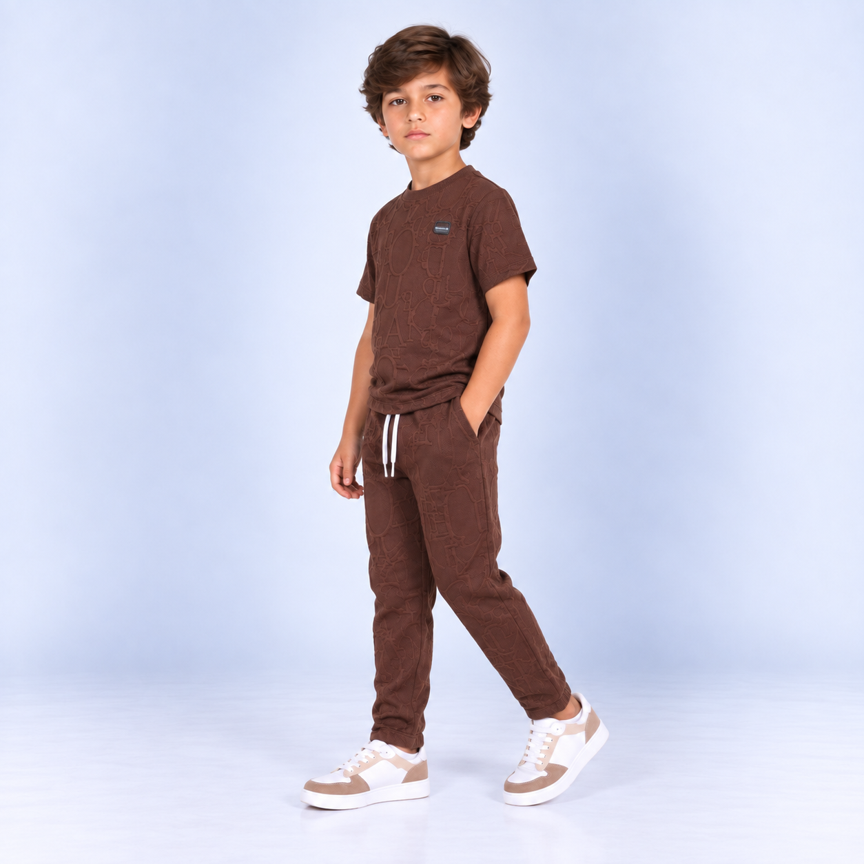 Conjunto niño Textura cafe