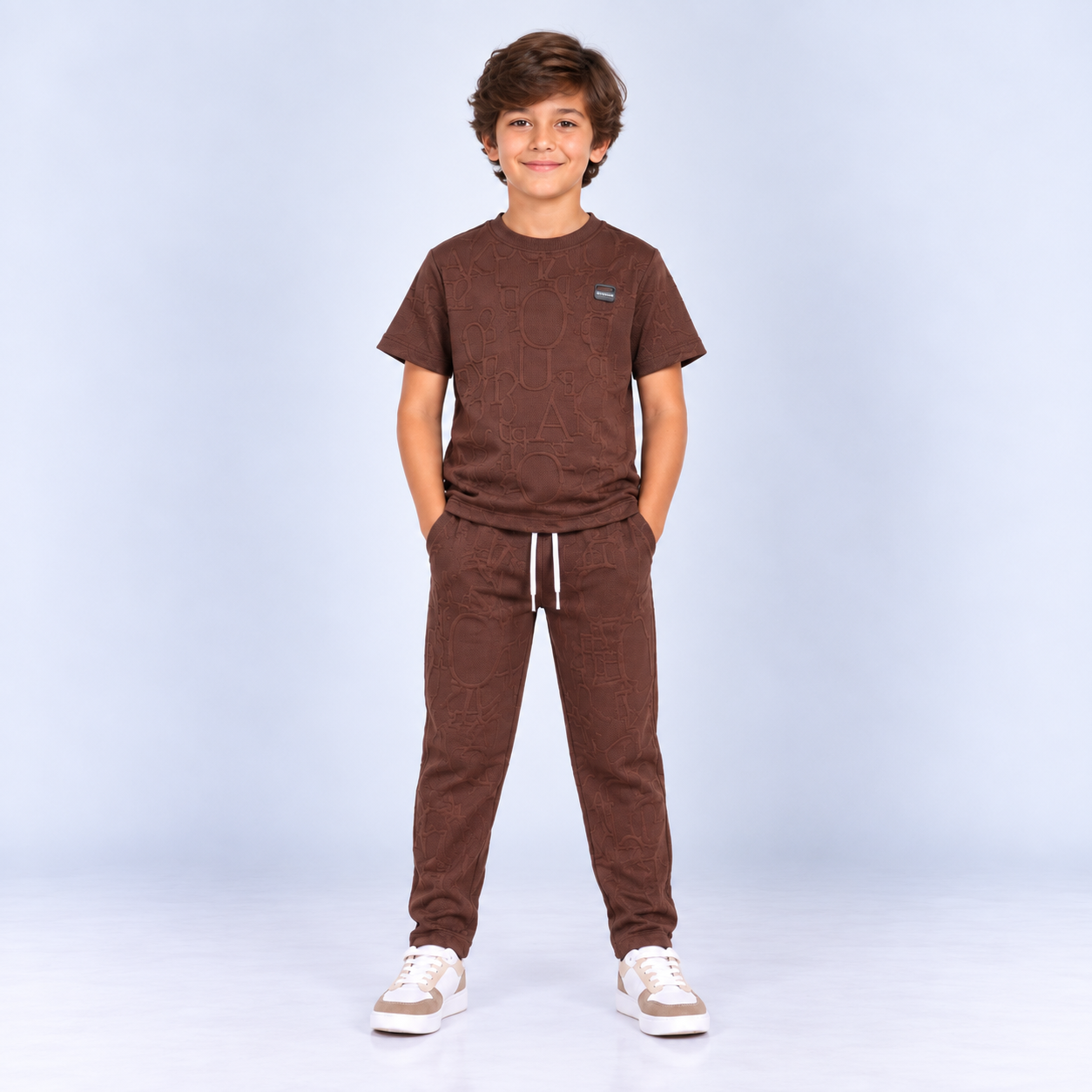 Conjunto niño Textura cafe