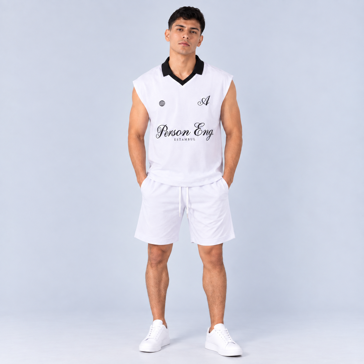 Conjunto hombre textura blanca