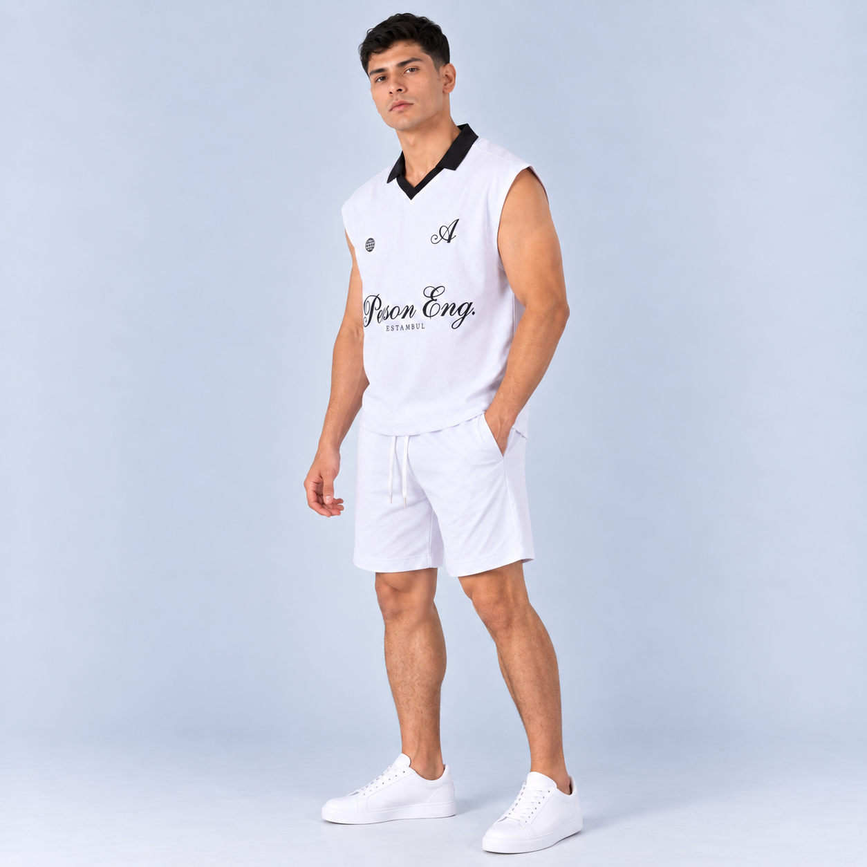 Conjunto hombre textura blanca
