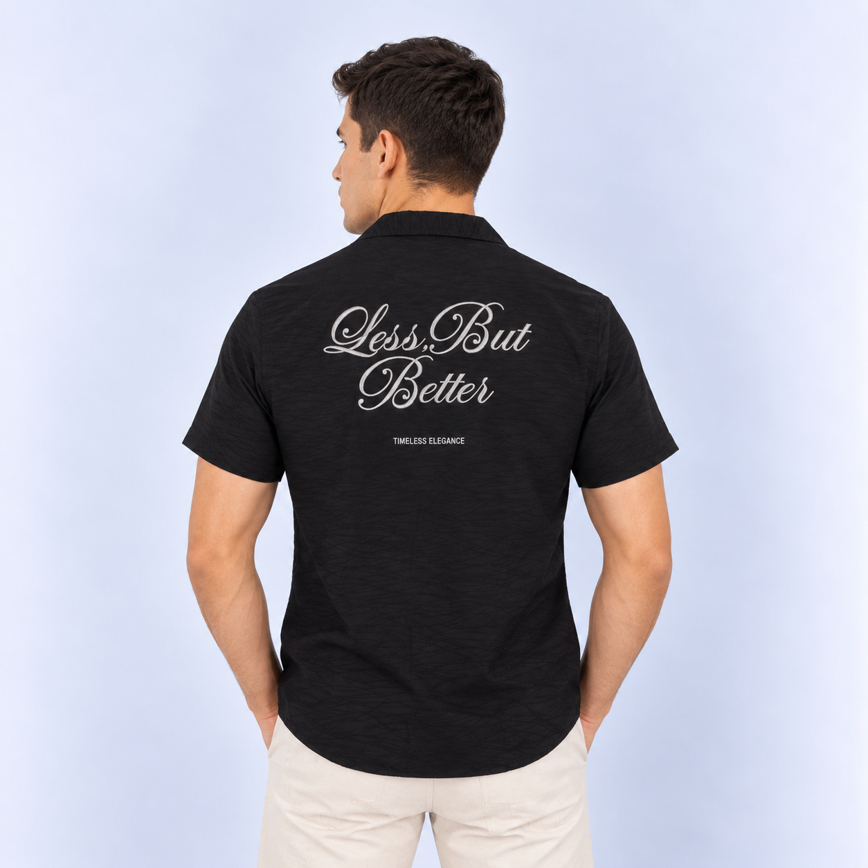 Camisa hombre textura y bordado