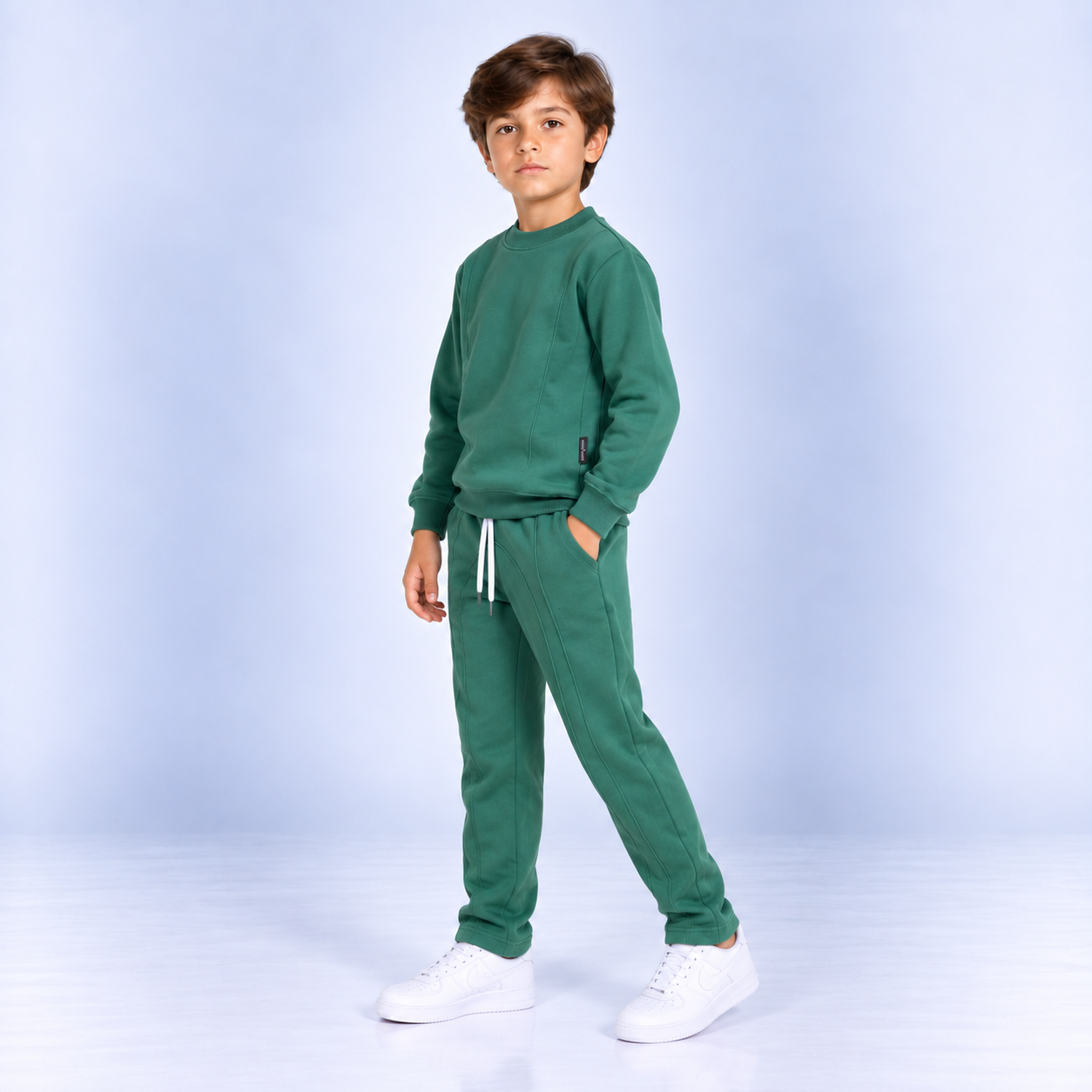 Conjunto niño sudadera verde