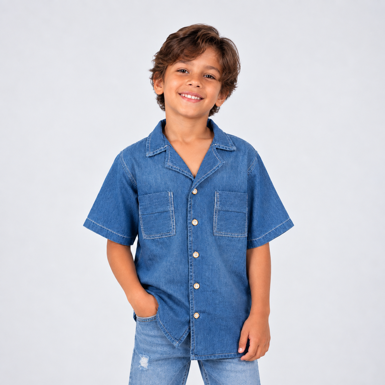 Camisa oversize niño Denim