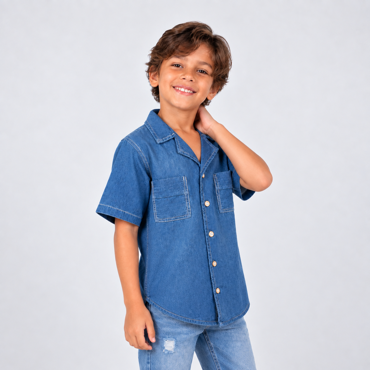 Camisa oversize niño Denim