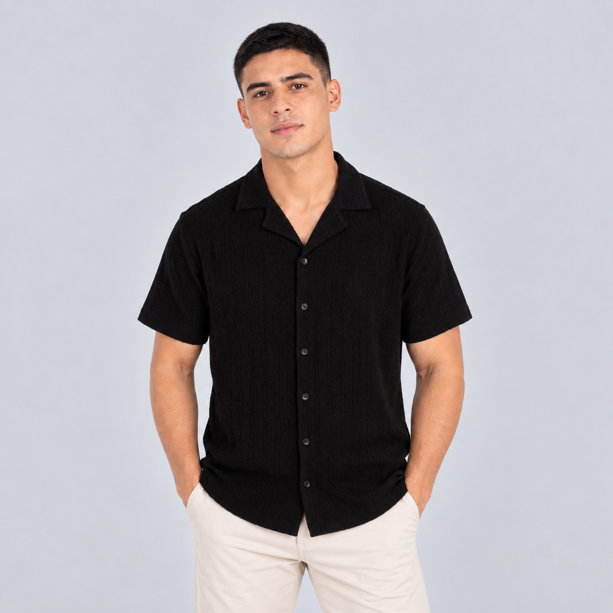 Camisa hombre cuello sport