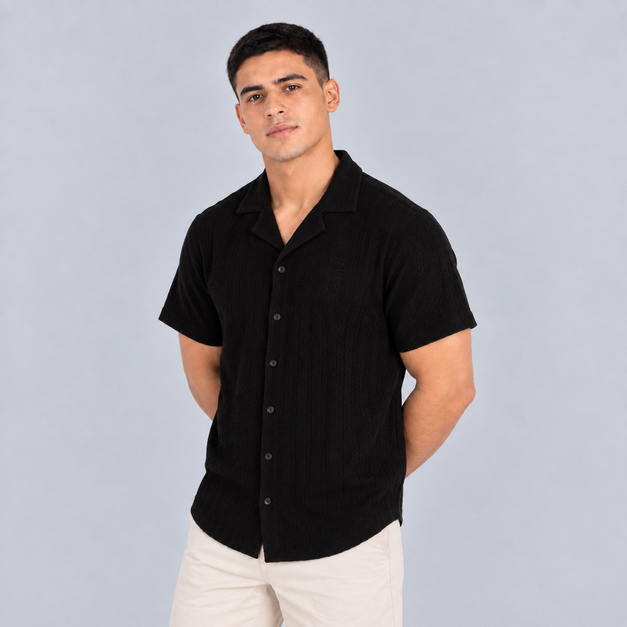 Camisa hombre cuello sport