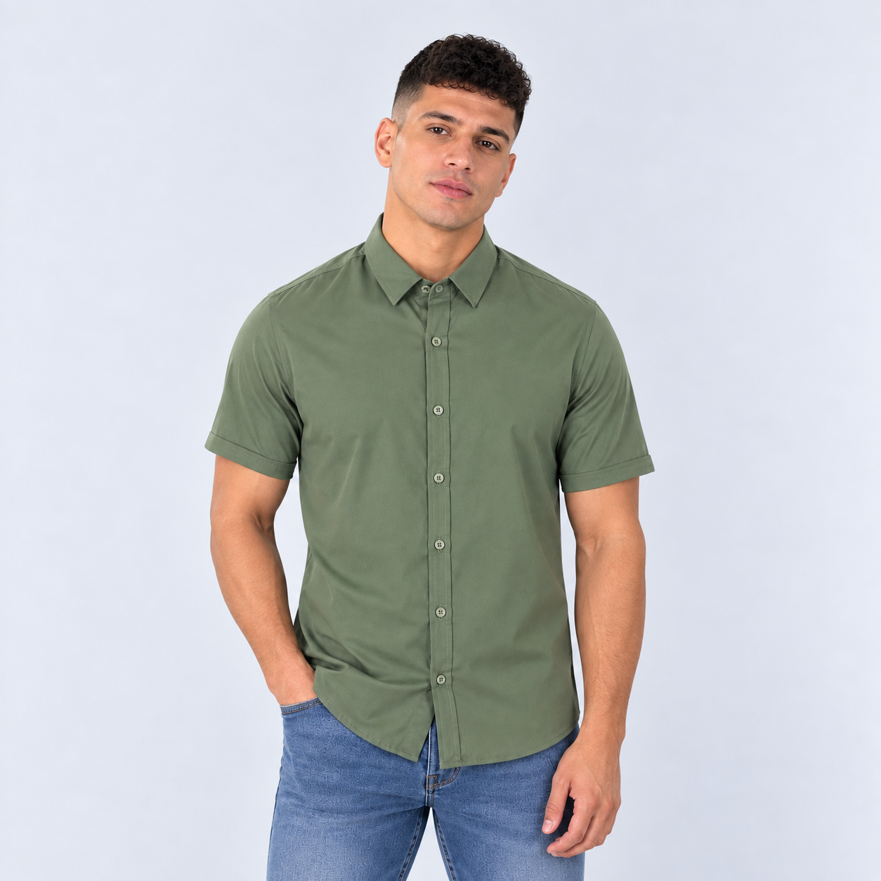 Camisa hombre verde