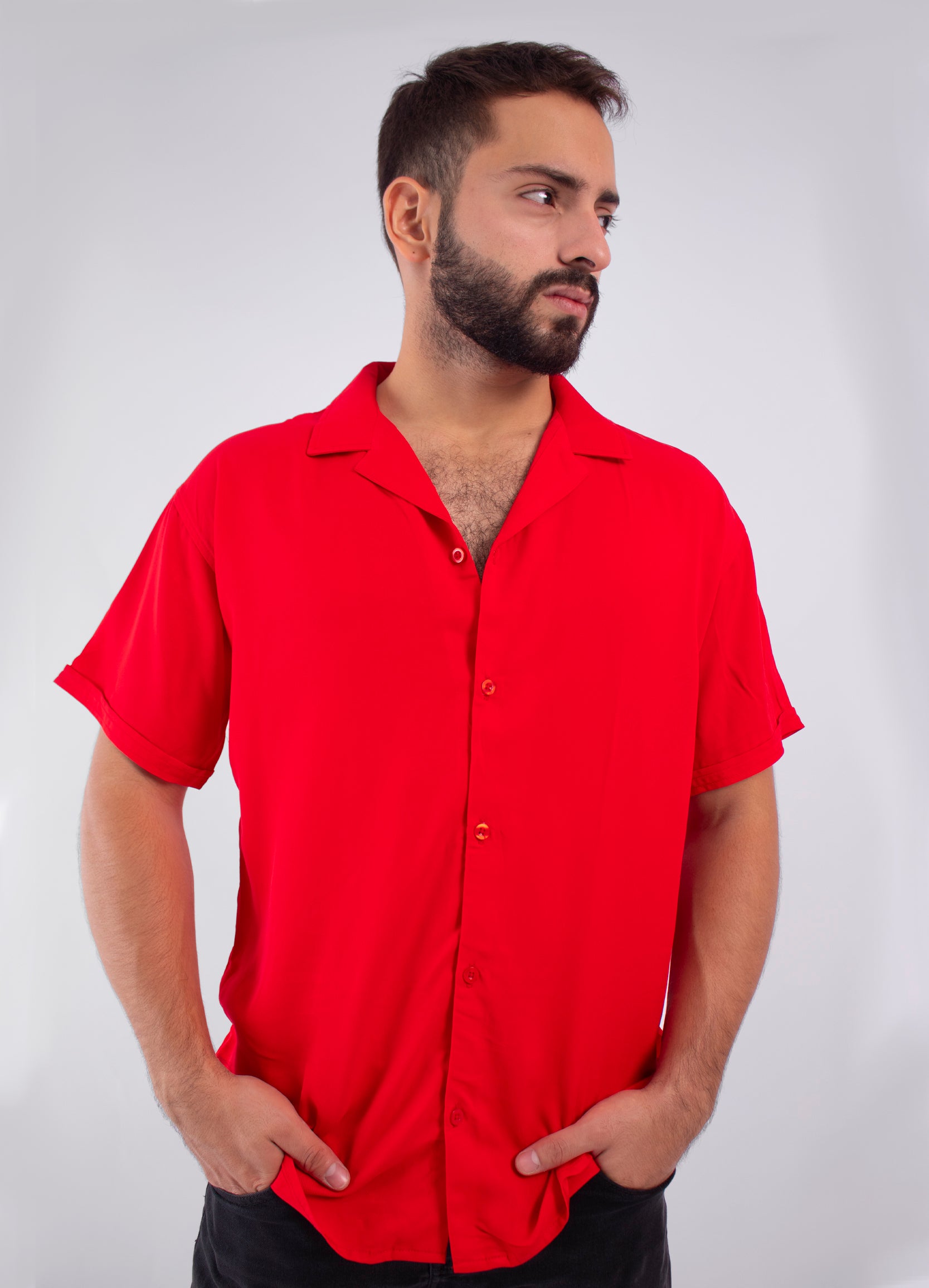 Camisa hombre oversize roja