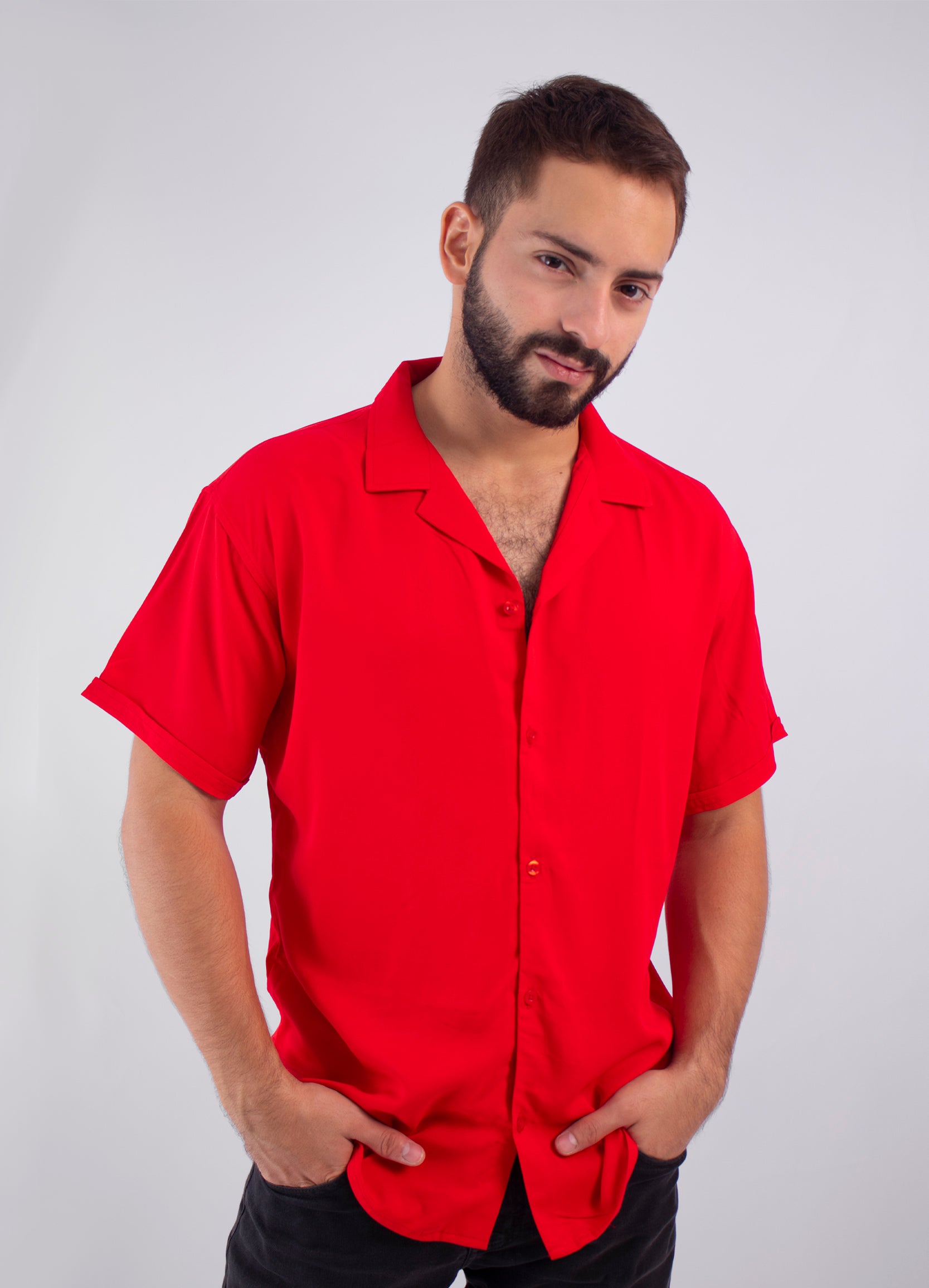 Camisa hombre oversize roja