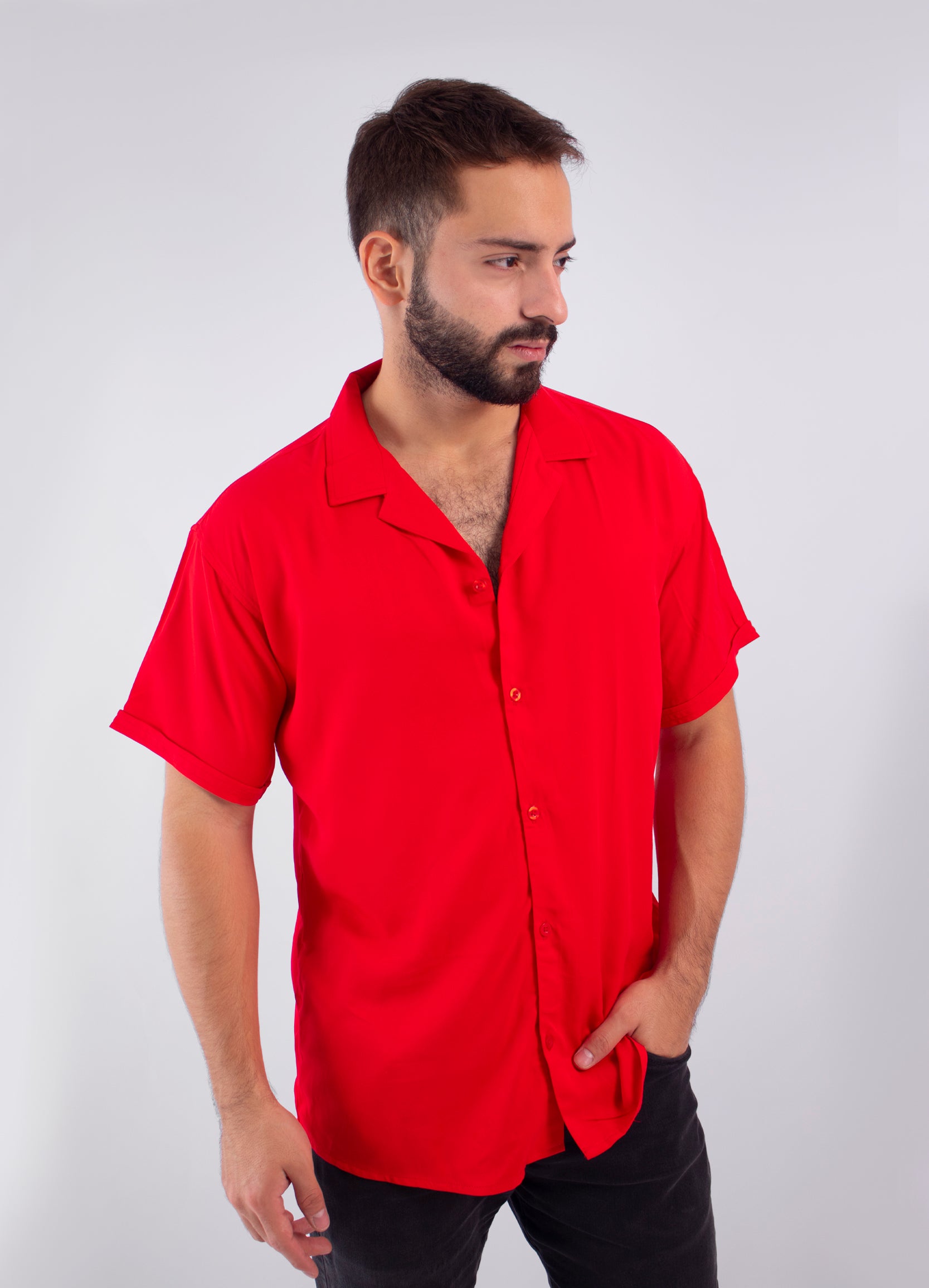 Camisa hombre oversize roja