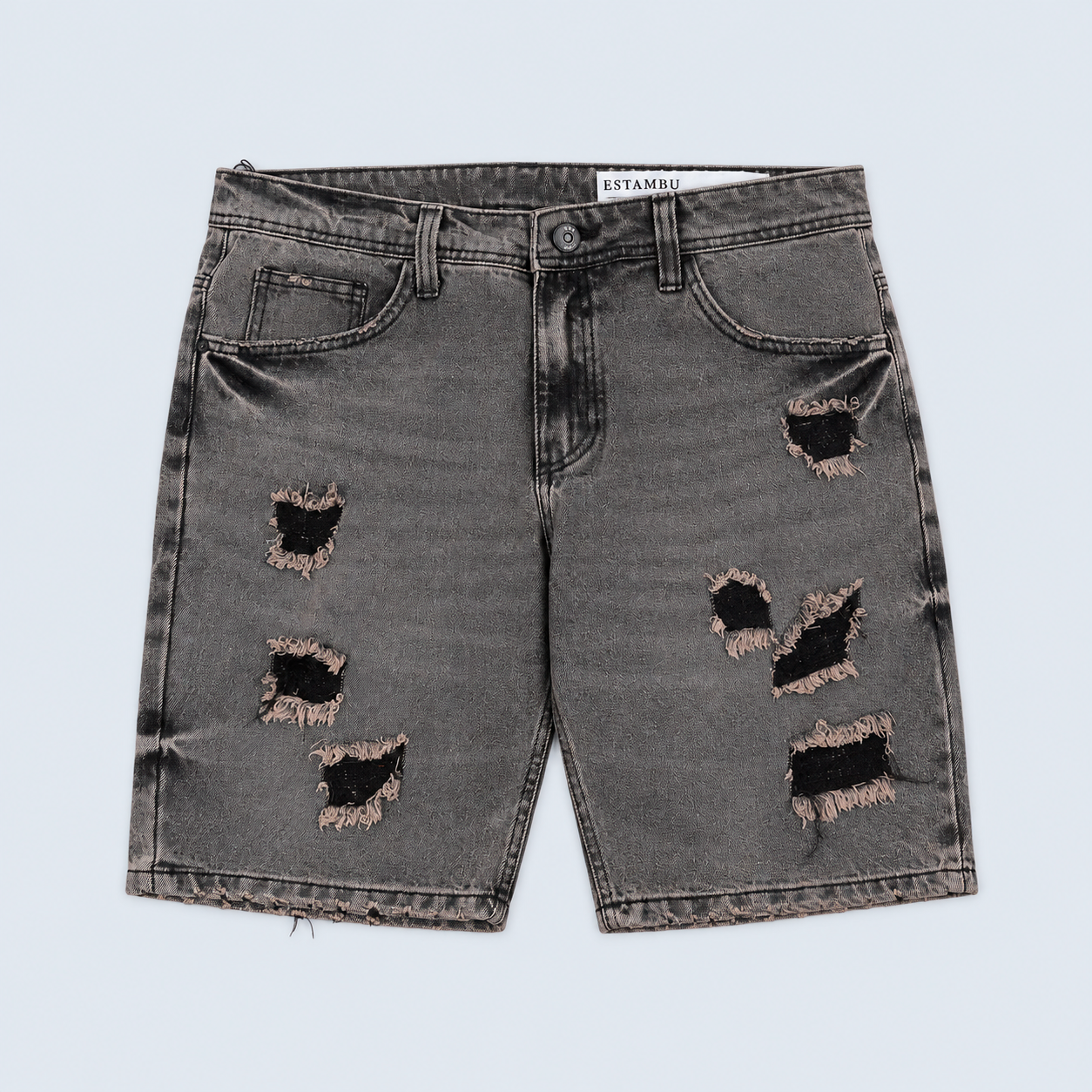 Bermuda hombre gris con rotos