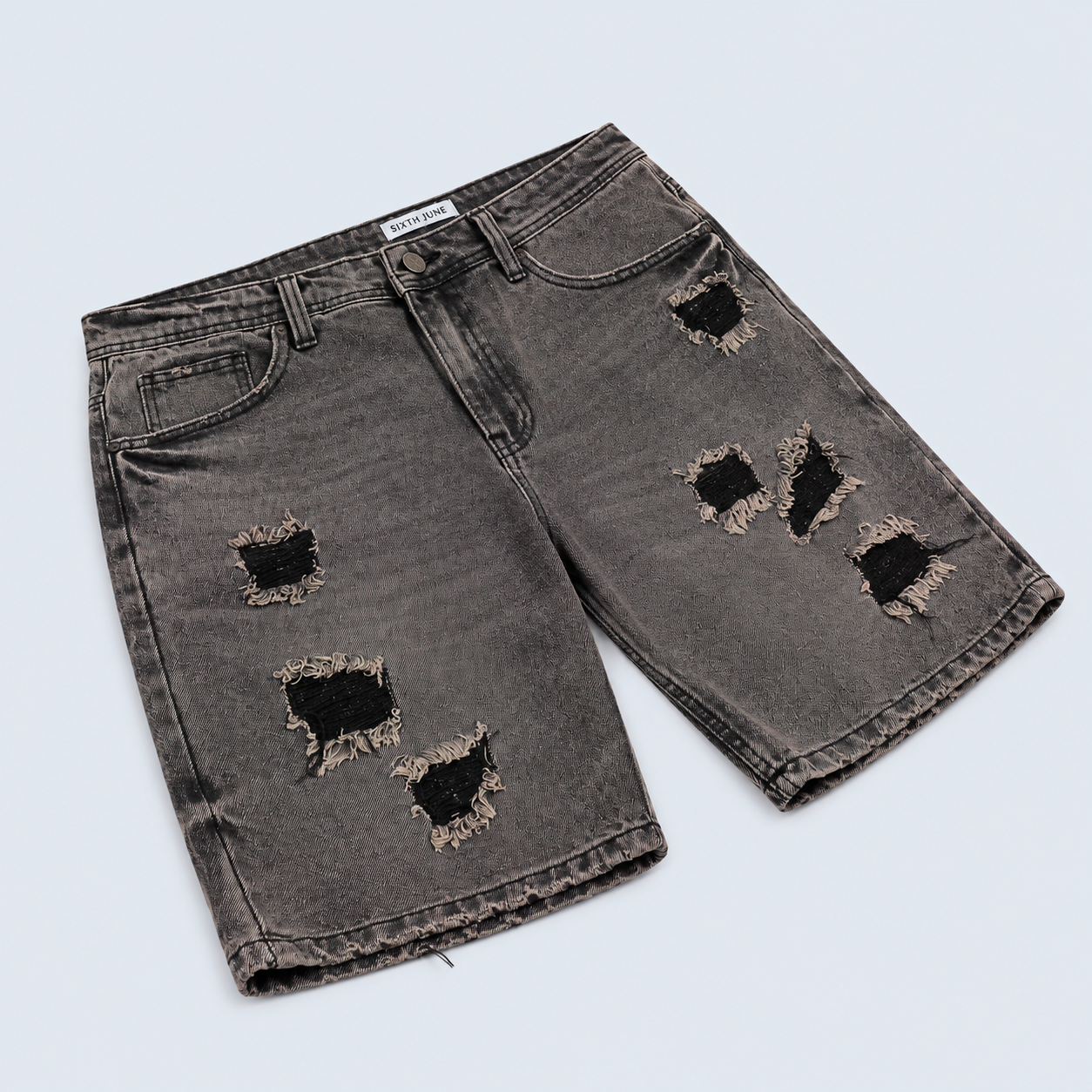 Bermuda hombre gris con rotos