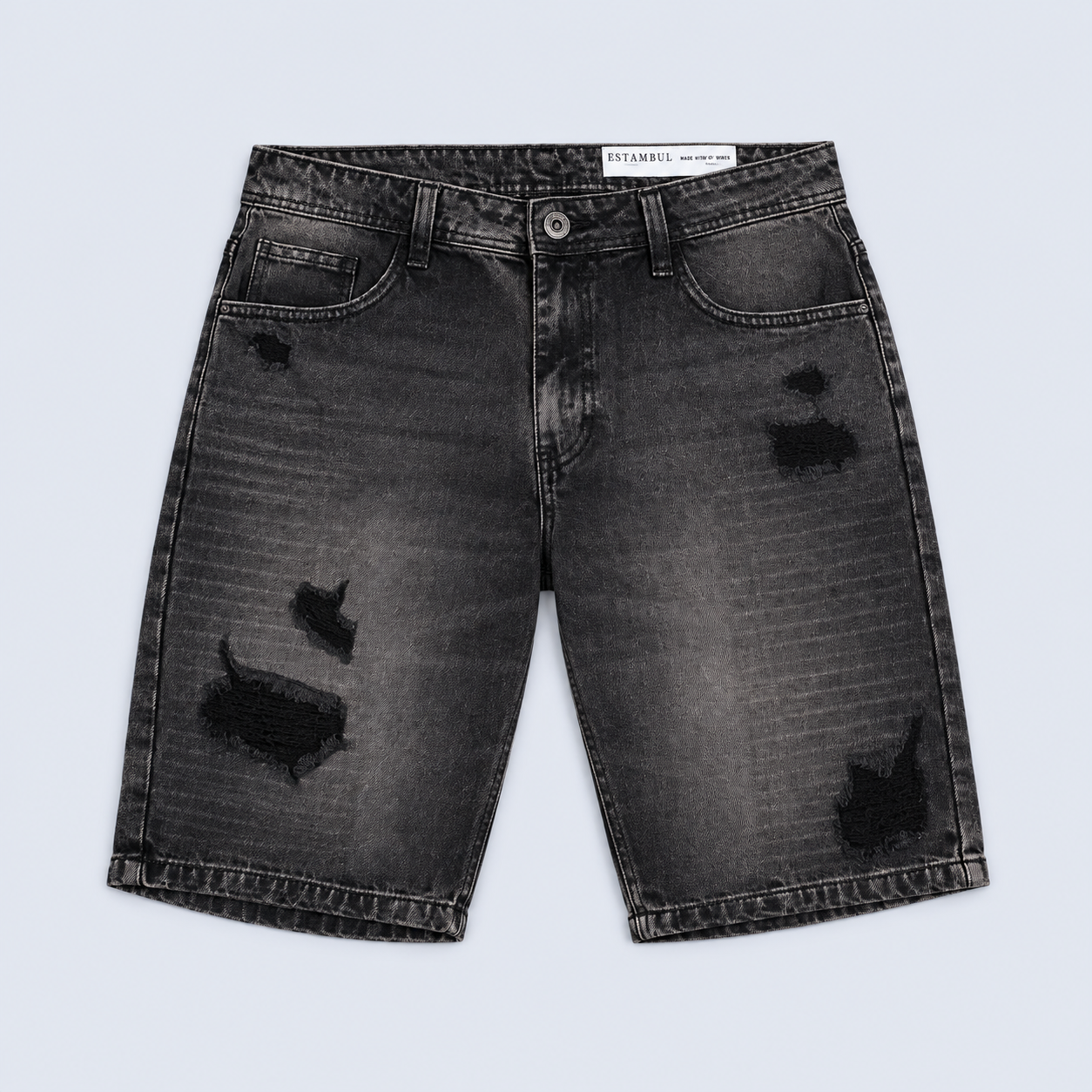 Bermuda hombre rotos gris