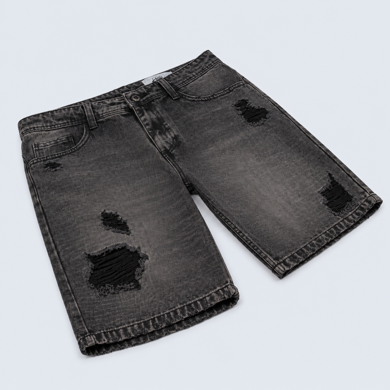 Bermuda hombre rotos gris