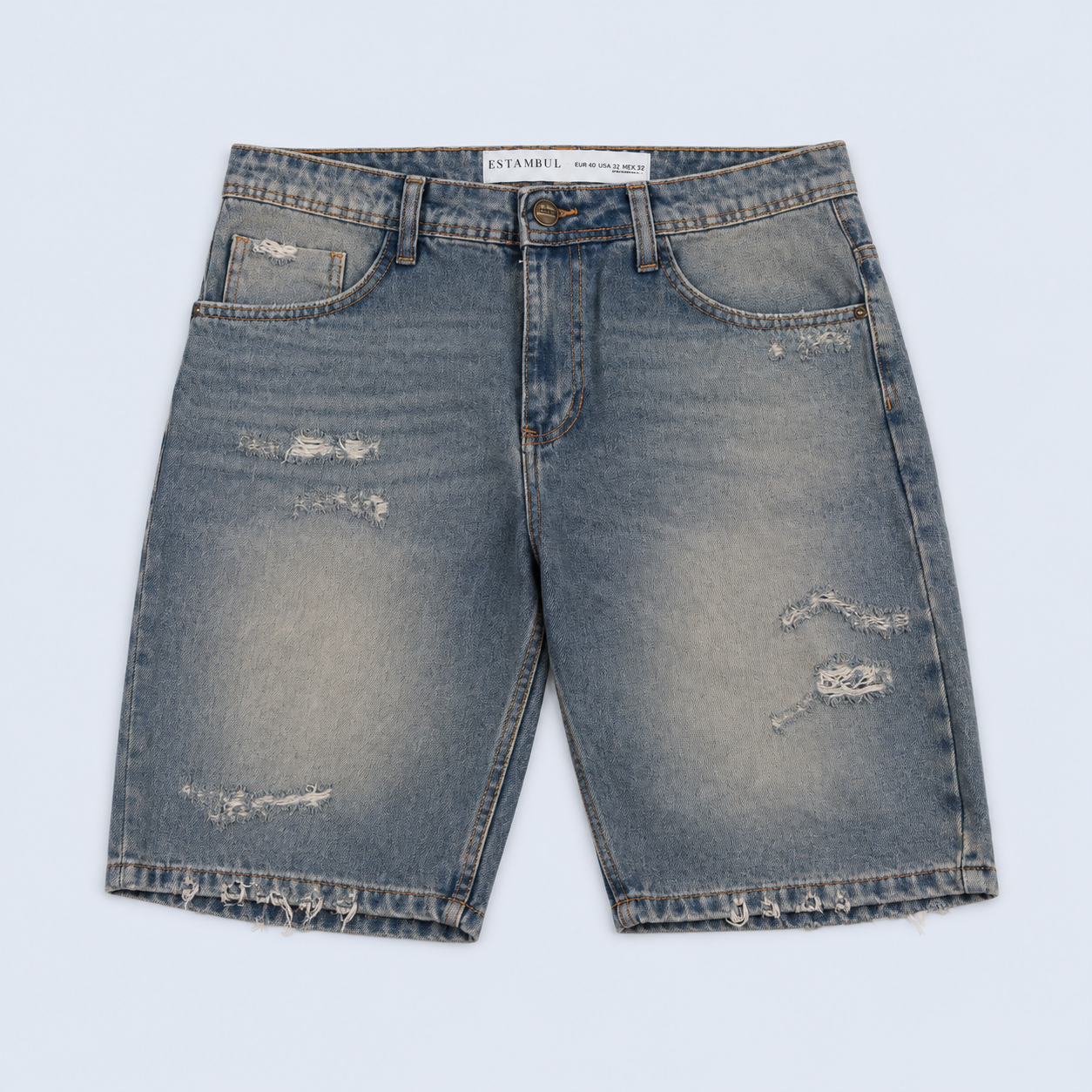 Bermuda hombre rígida con desgaste