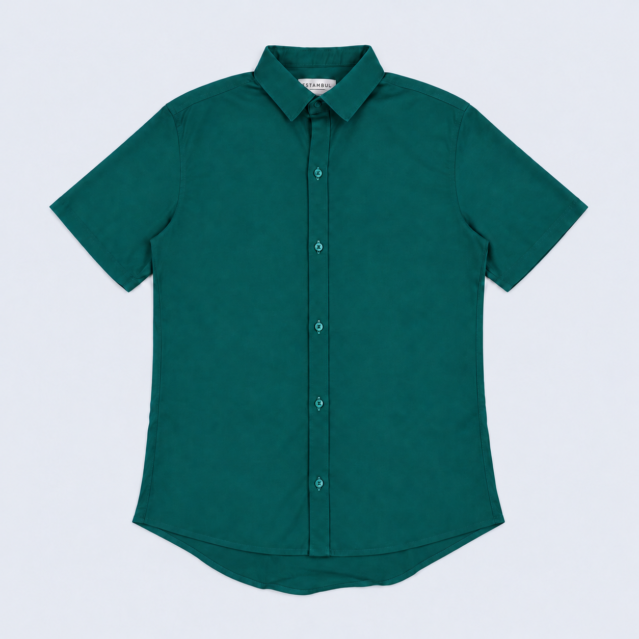 Camisa hombre cuello neru verde