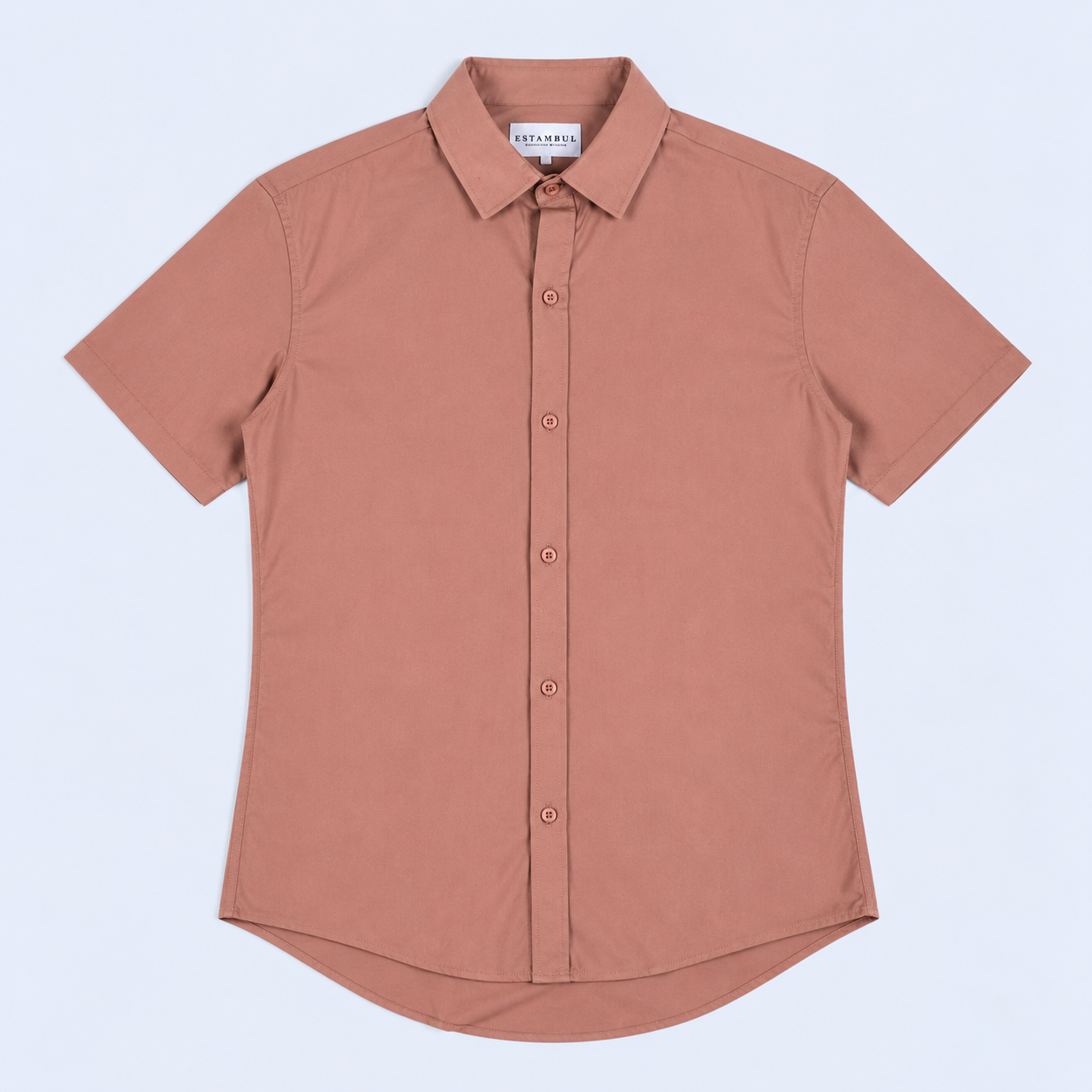 Camisa hombre cuello alto palo rosa