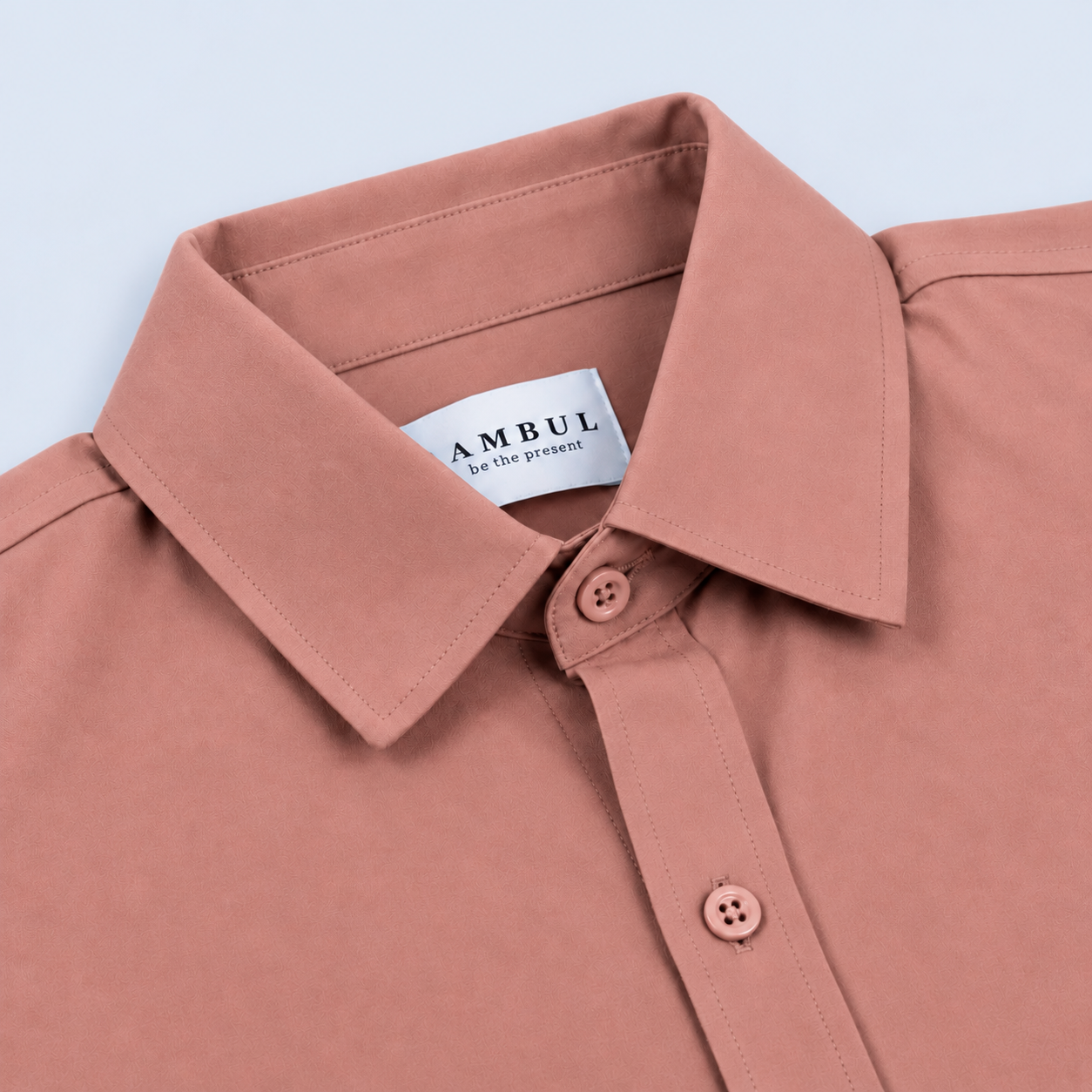 Camisa hombre cuello alto palo rosa