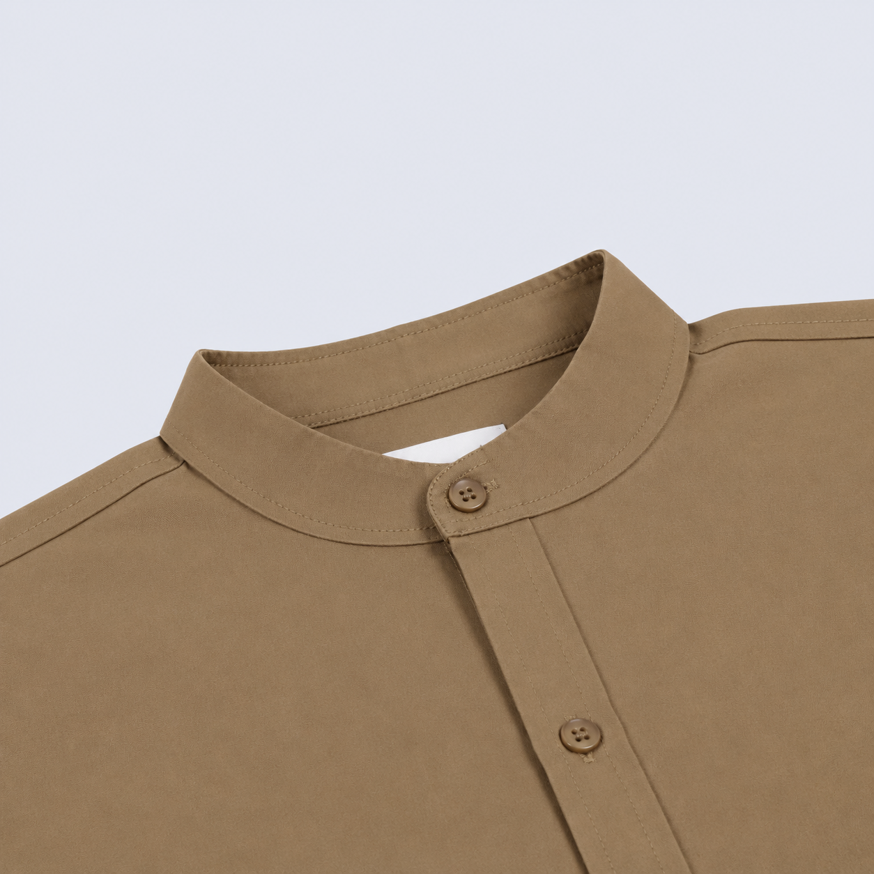 Camisa hombre cuello neru cafe