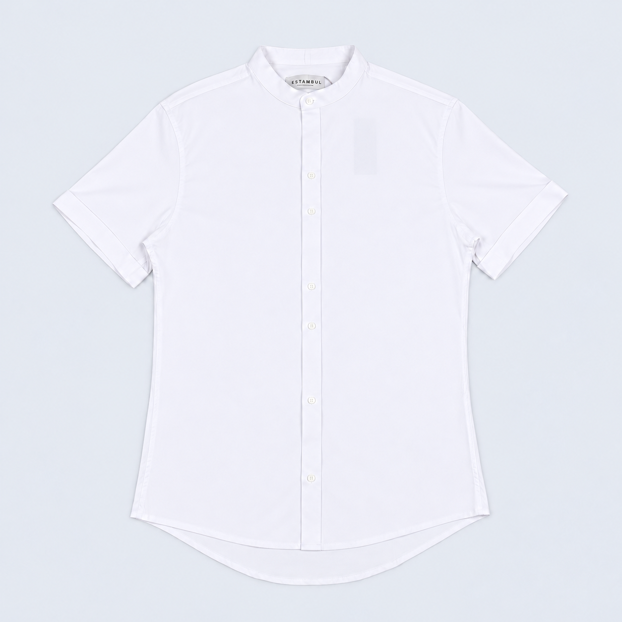 Camisa hombre cuello neru blanca