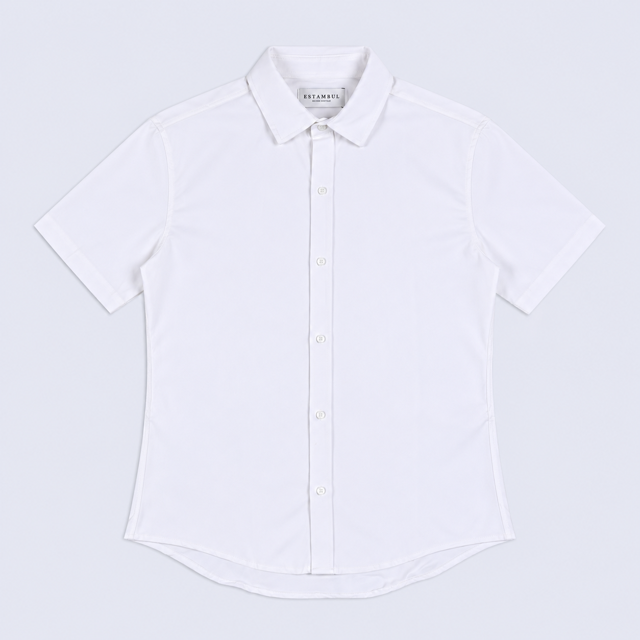 Camisa hombre cuello alto blanca
