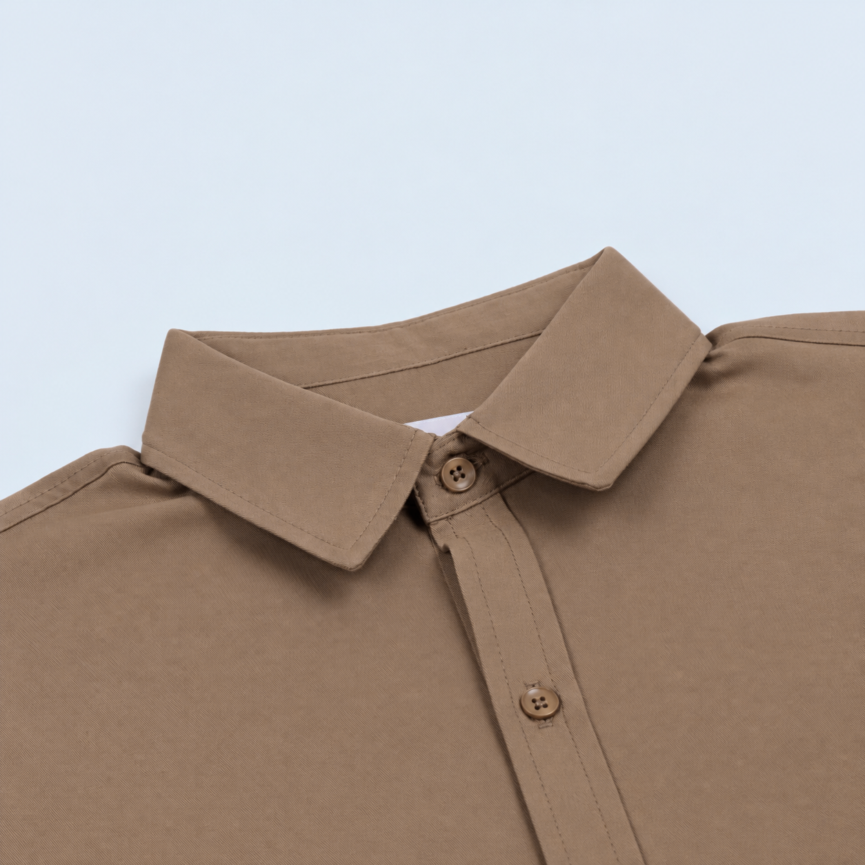 Camisa hombre cuello alto cafe