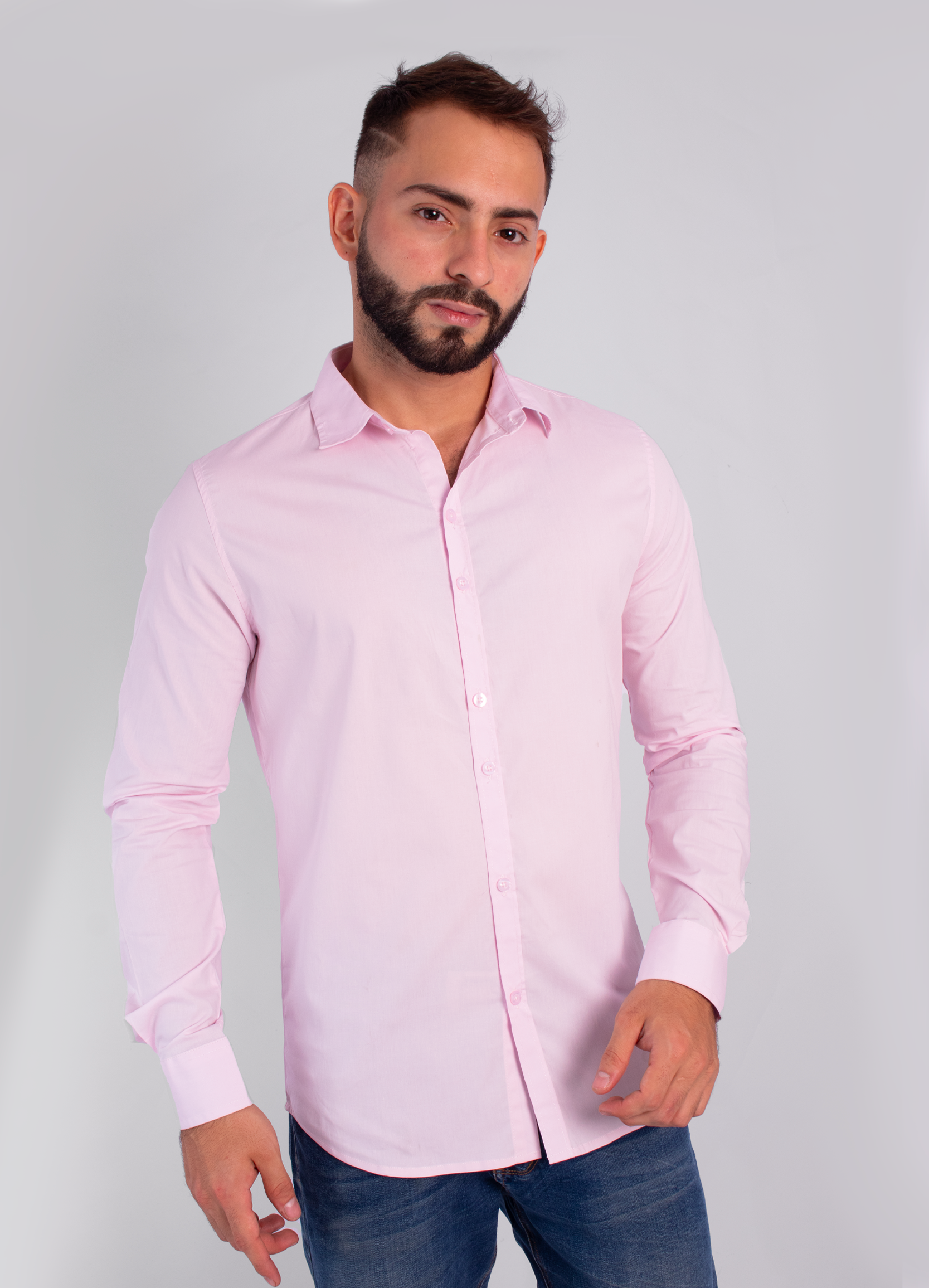 Camisa hombre ML rosada