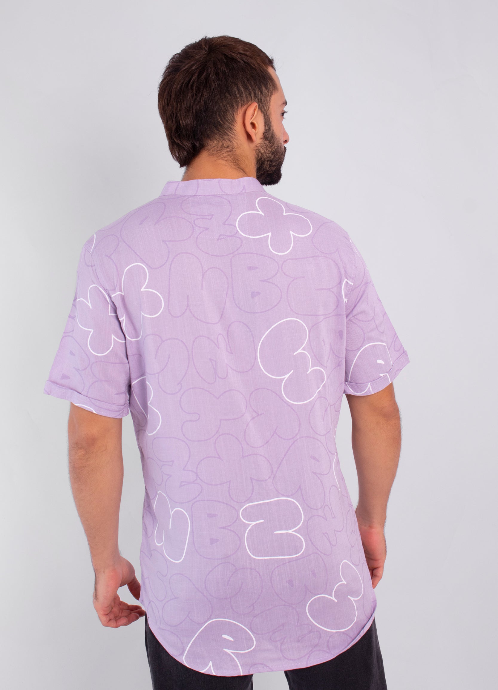 Camisa adulto lila letras