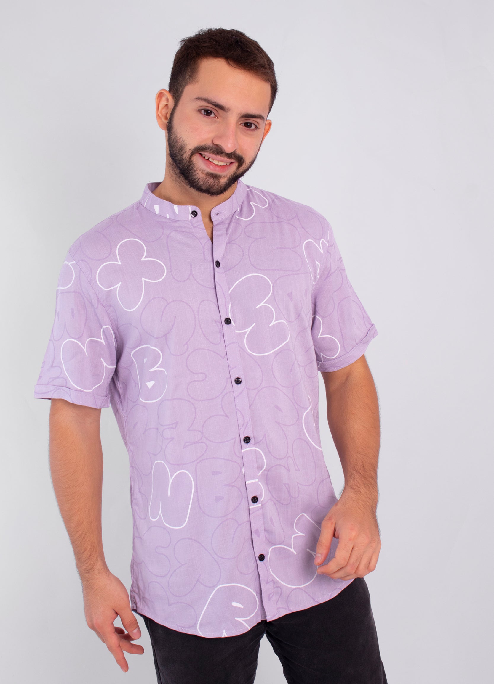 Camisa adulto lila letras