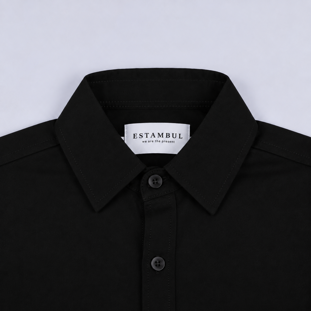 Camisa niño ML cuello negra