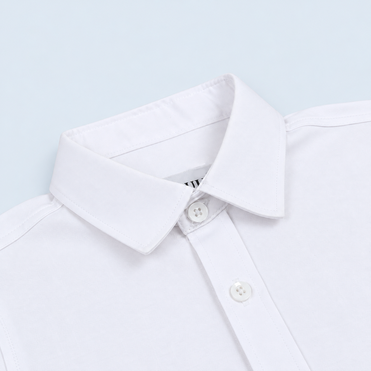 Camisa niño cuello alto blanca