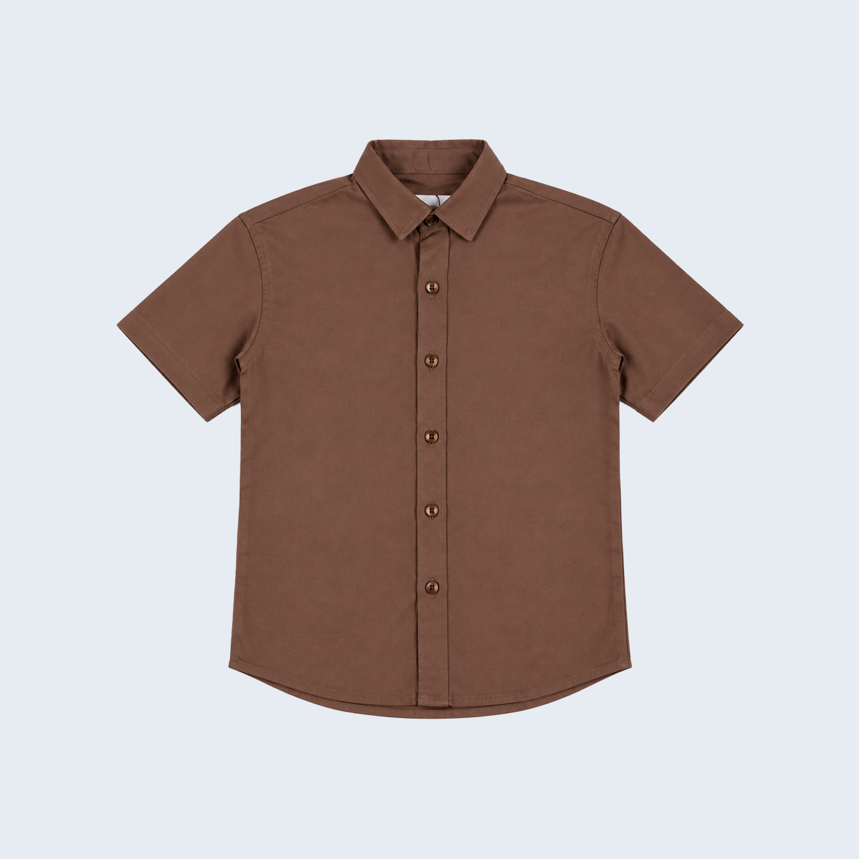 Camisa niño cuello alto chocolate