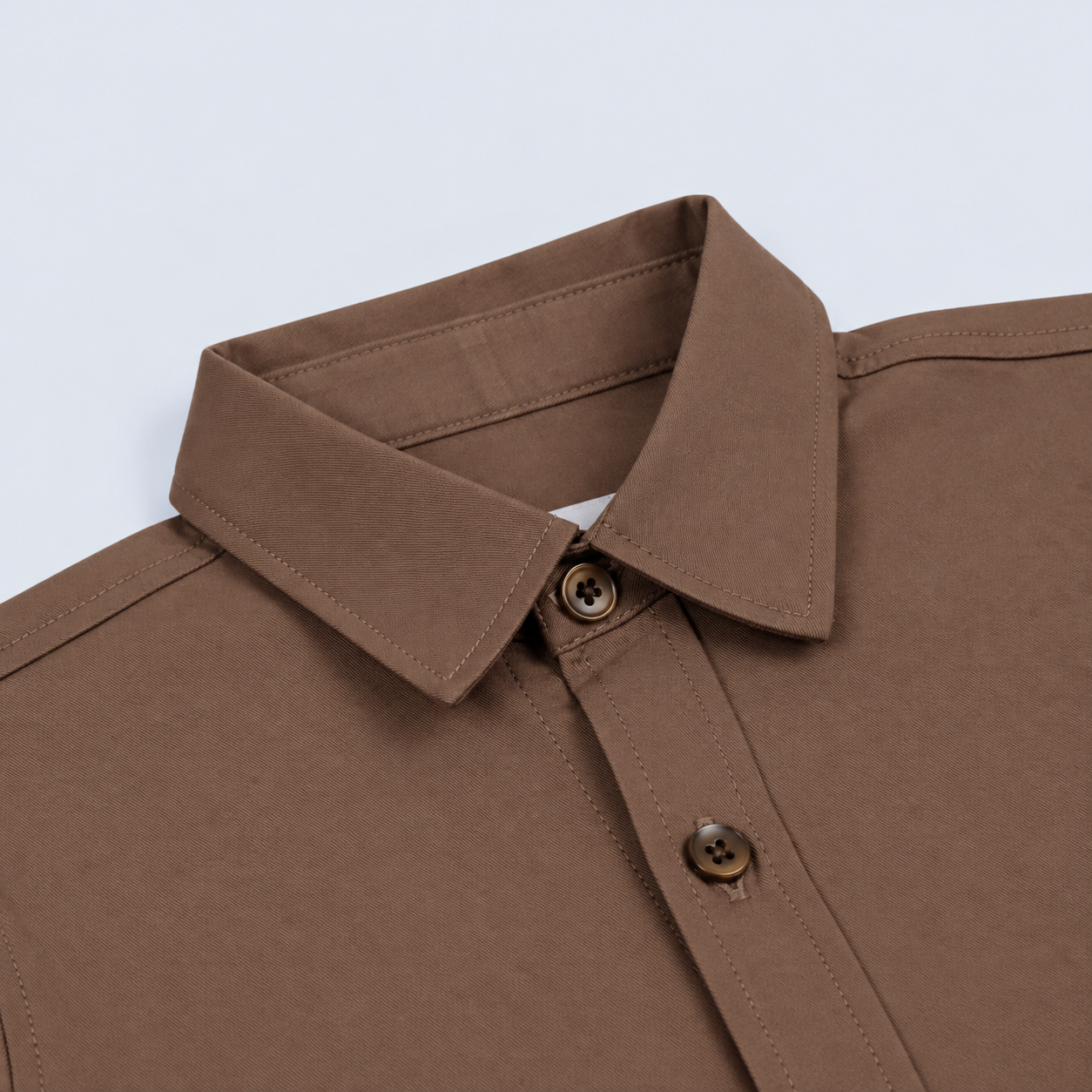 Camisa niño cuello alto chocolate