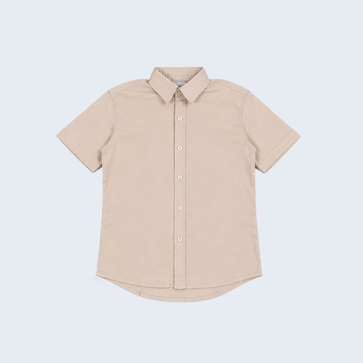 Camisa niño cuello alto marfil