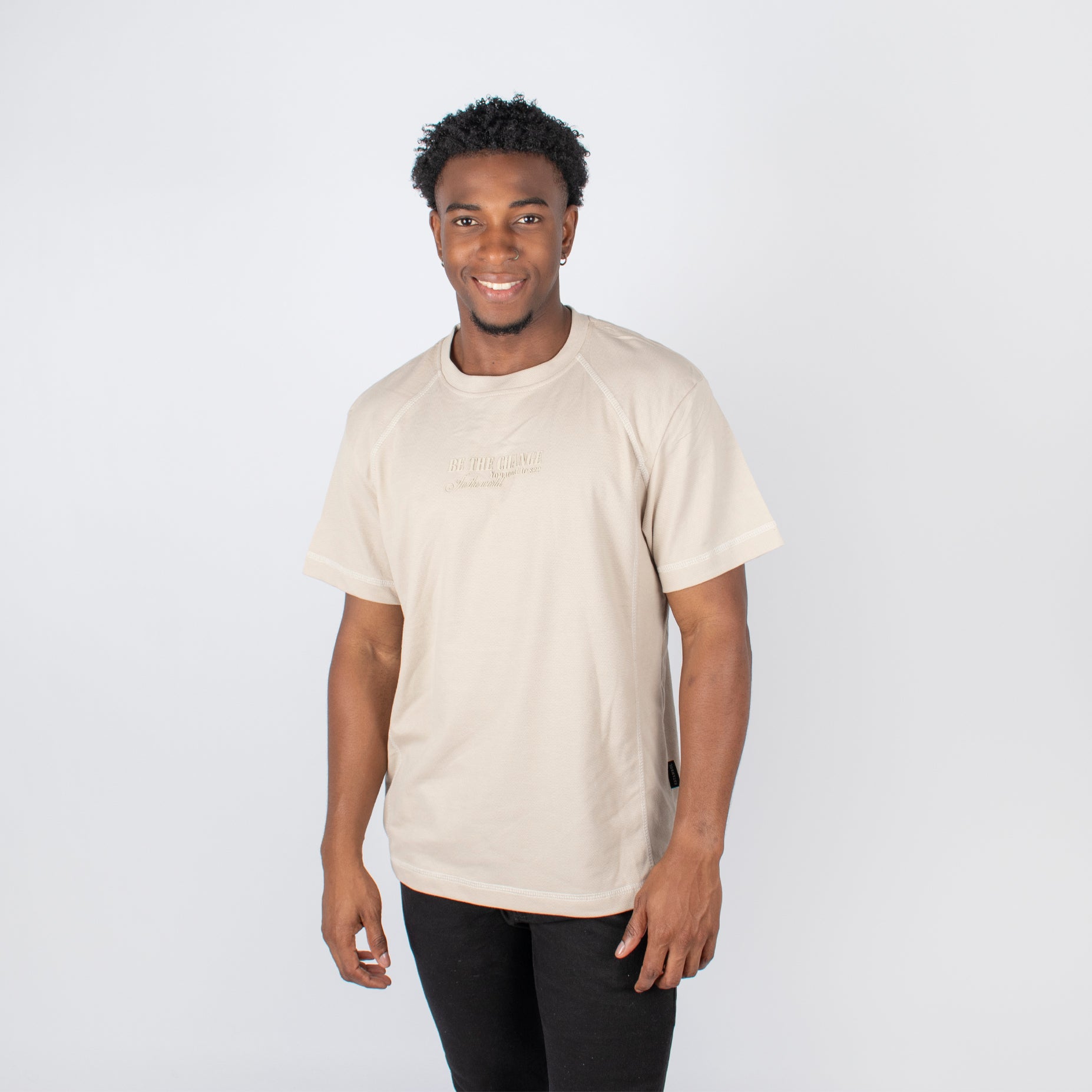 Camiseta hombre R. Textura camel