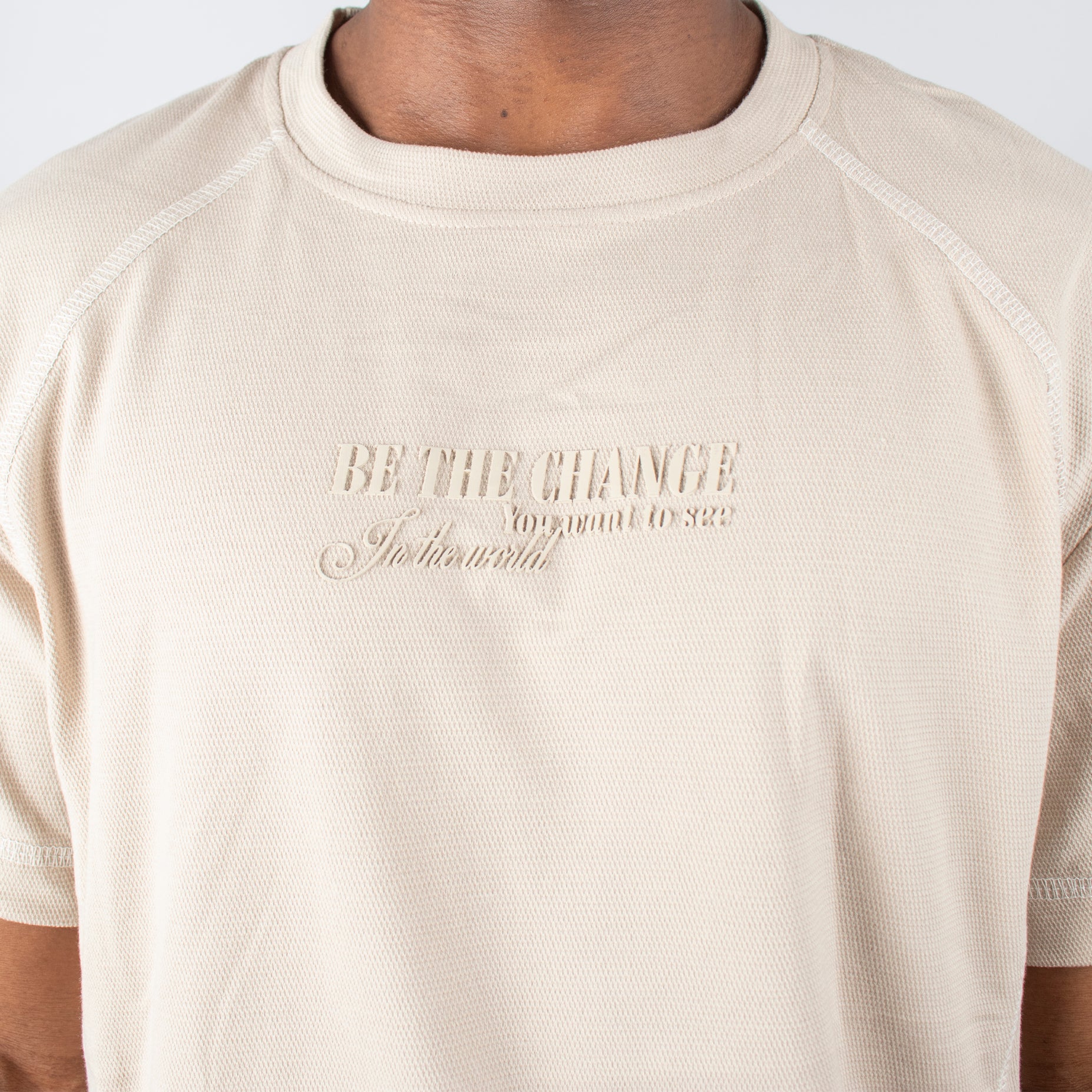 Camiseta hombre R. Textura camel