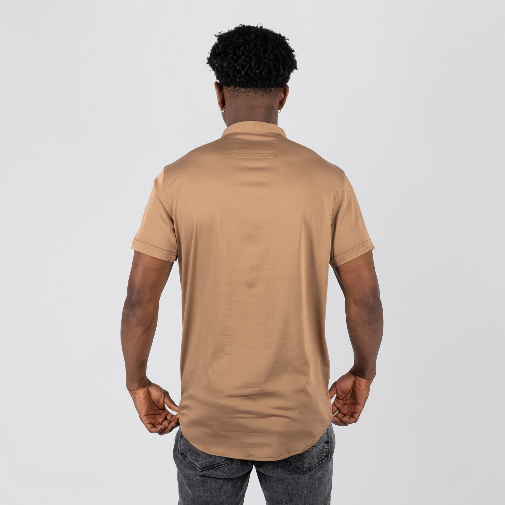 Camisa hombre basica camel