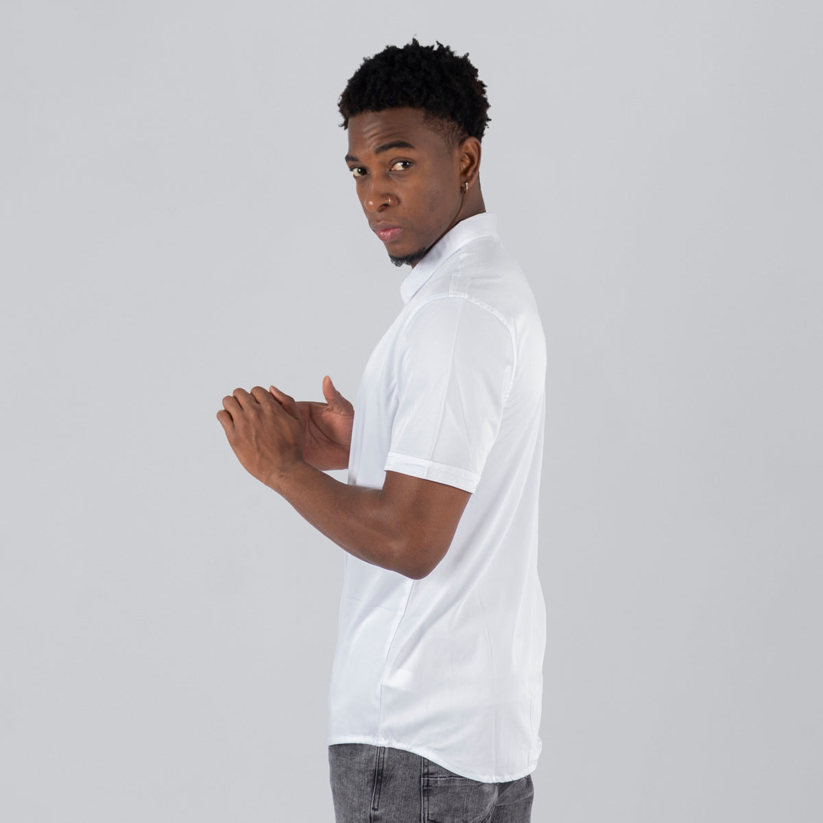 Camisa hombre basica blanca