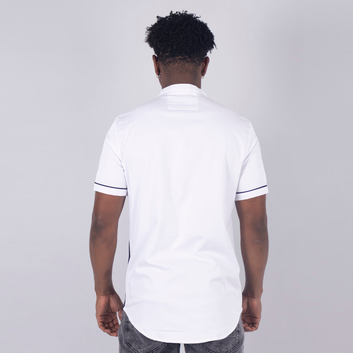 Camisa hombre corte azul