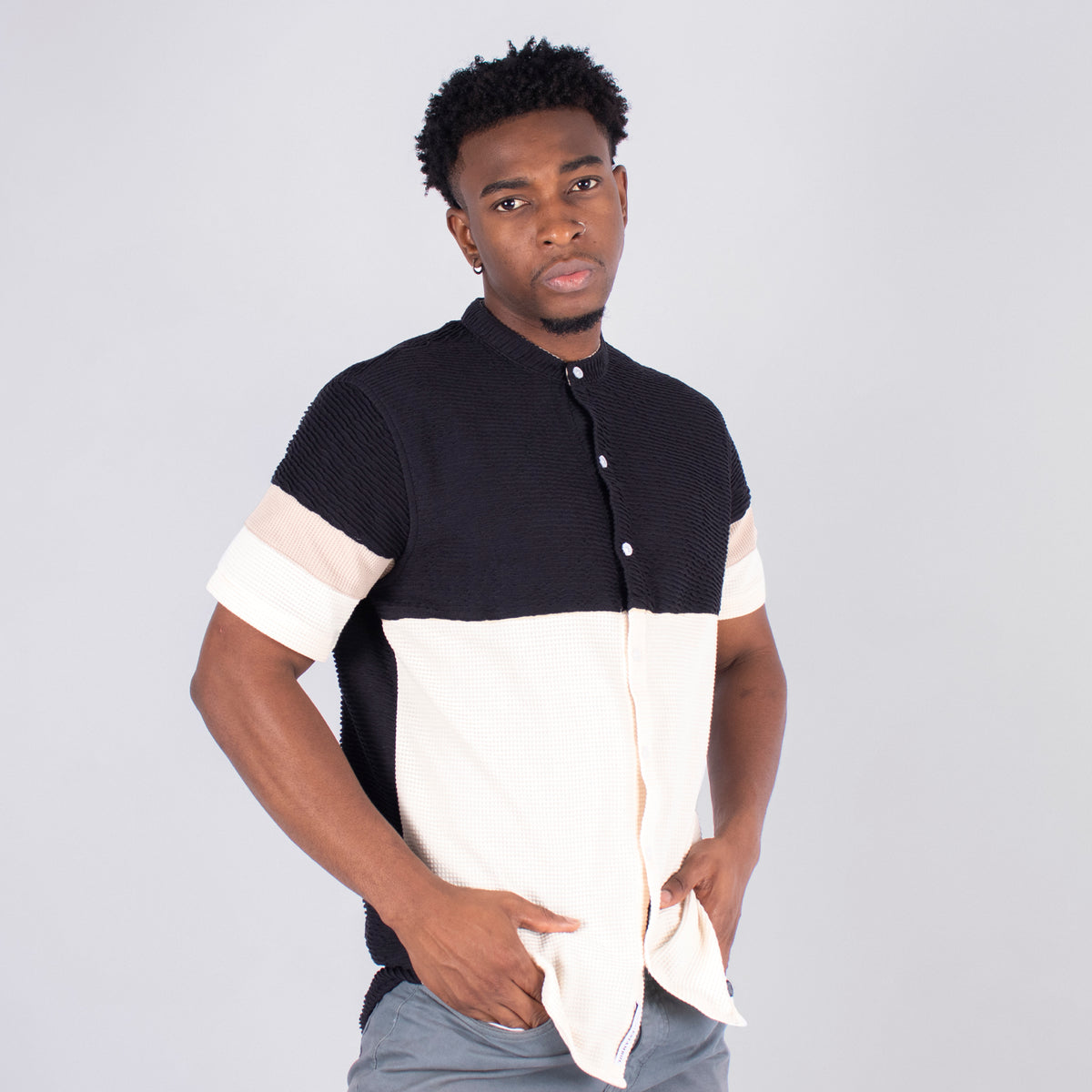 Camisa hombre corte milan corrugada