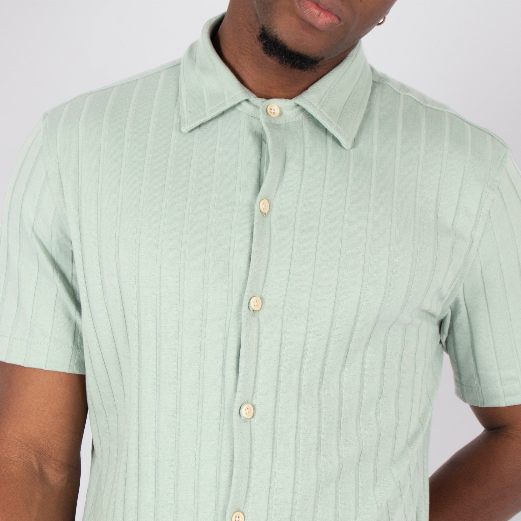 Camisa hombre rib verde