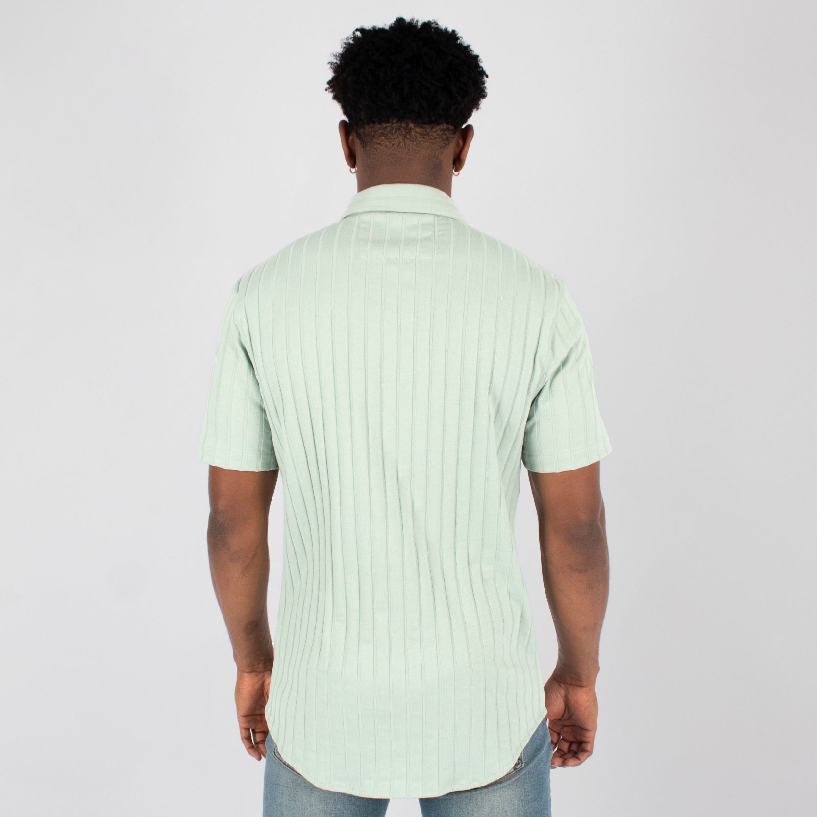Camisa hombre rib verde