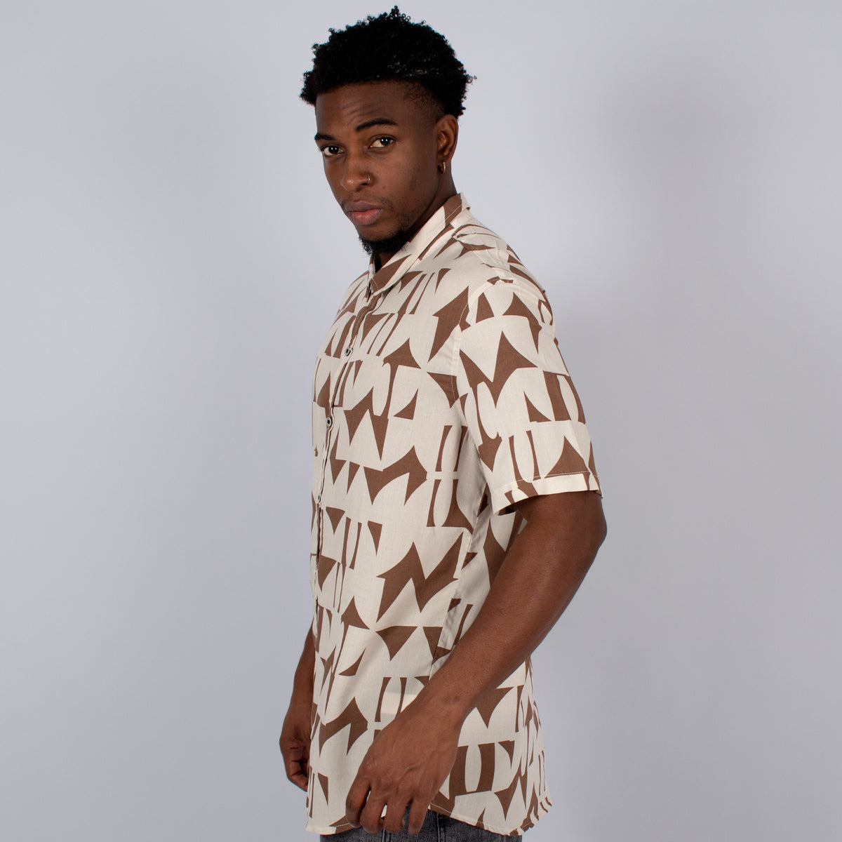 Camiseta hombre decorada beige