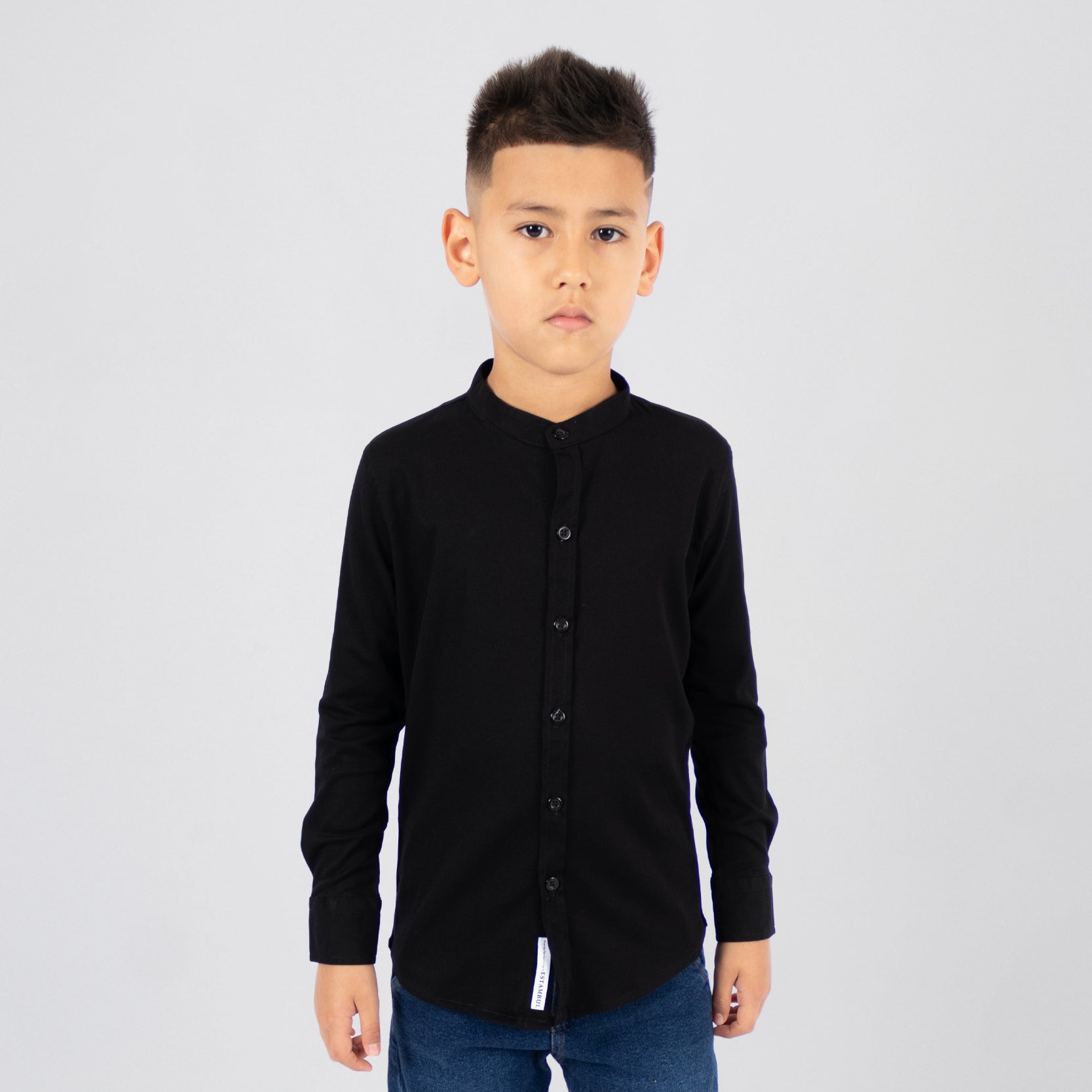 Camisa niño manga larga naru negro